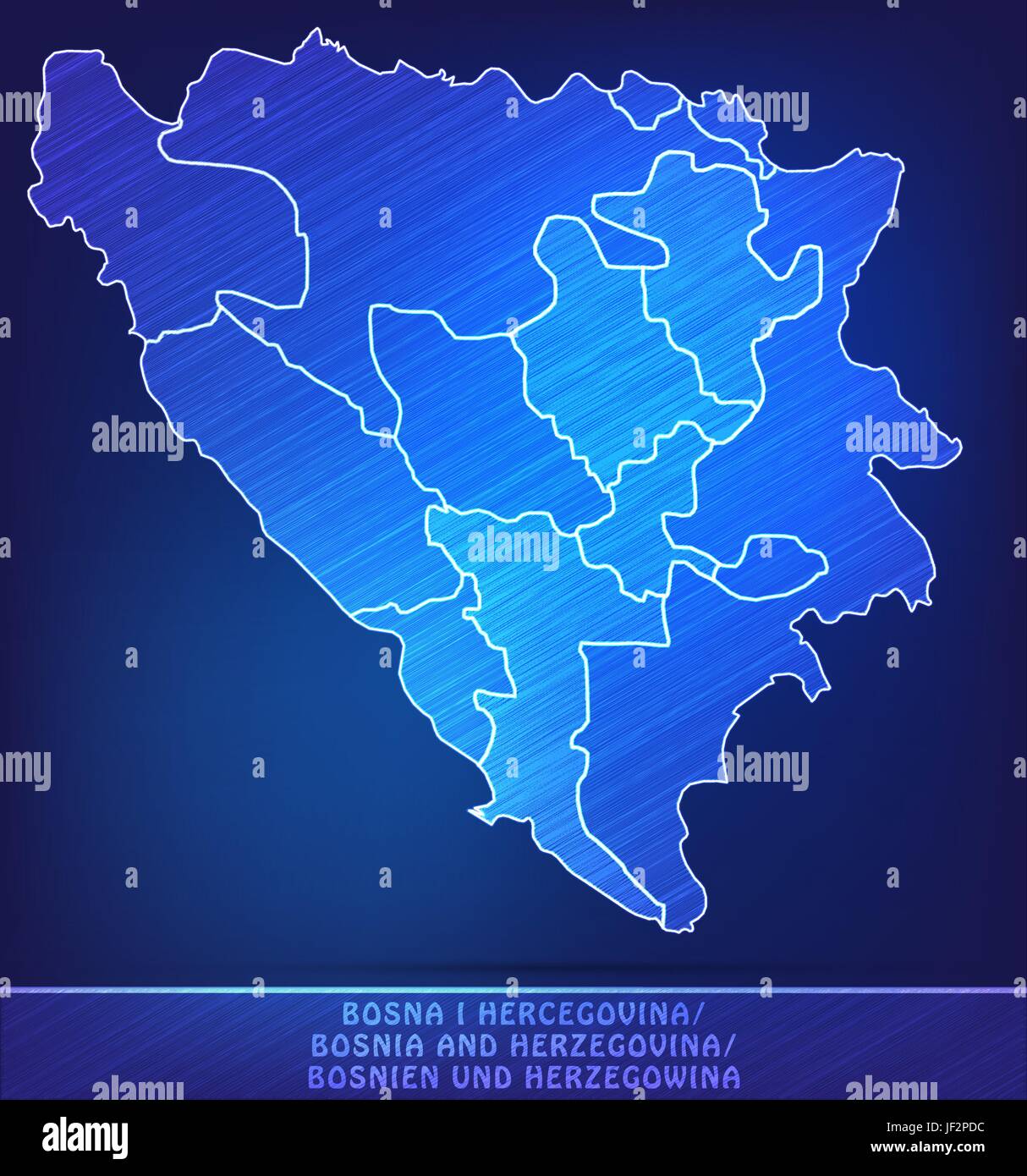 Carte, Bosnie, atlas, carte du monde, carte, modèle, design, projet, concept, Illustration de Vecteur