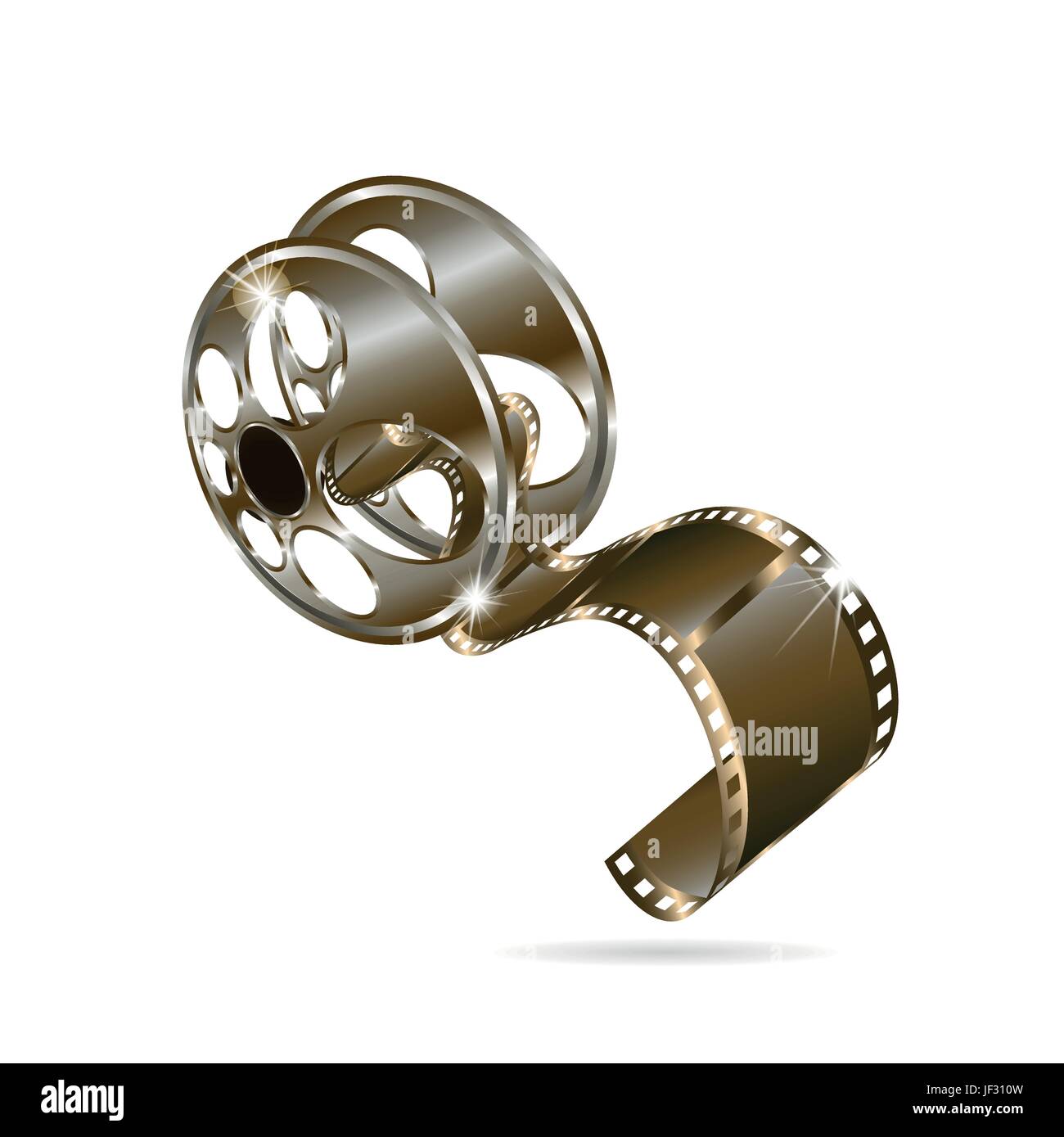 Bobines de film vector isolé sur fond blanc avec des étoiles, vector illustration Illustration de Vecteur