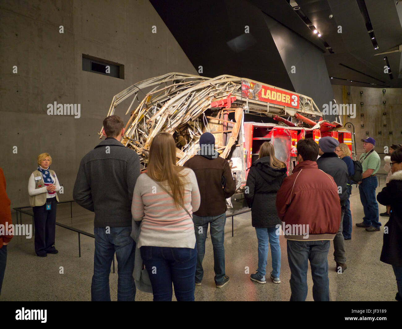 Reste de NYC fire truck, 9/11 Memorial and Museum, New York Banque D'Images