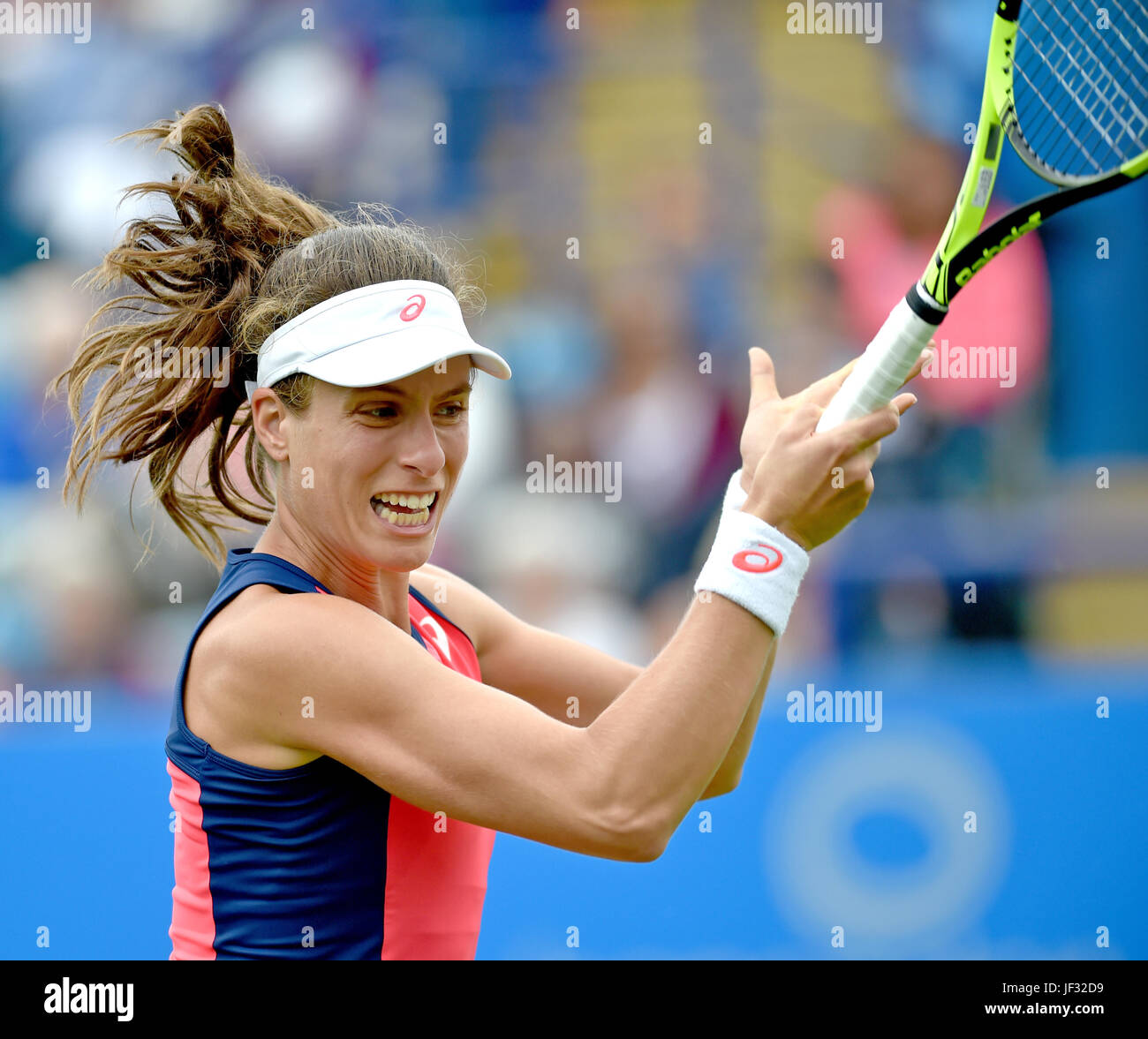 Johanna Konta de Grande-bretagne en action au tournoi de tennis International Aegon à Eastbourne Devonshire Park , Sussex Eastbourne UK . 28 juin 2017 Photo prise par Simon Dack Banque D'Images