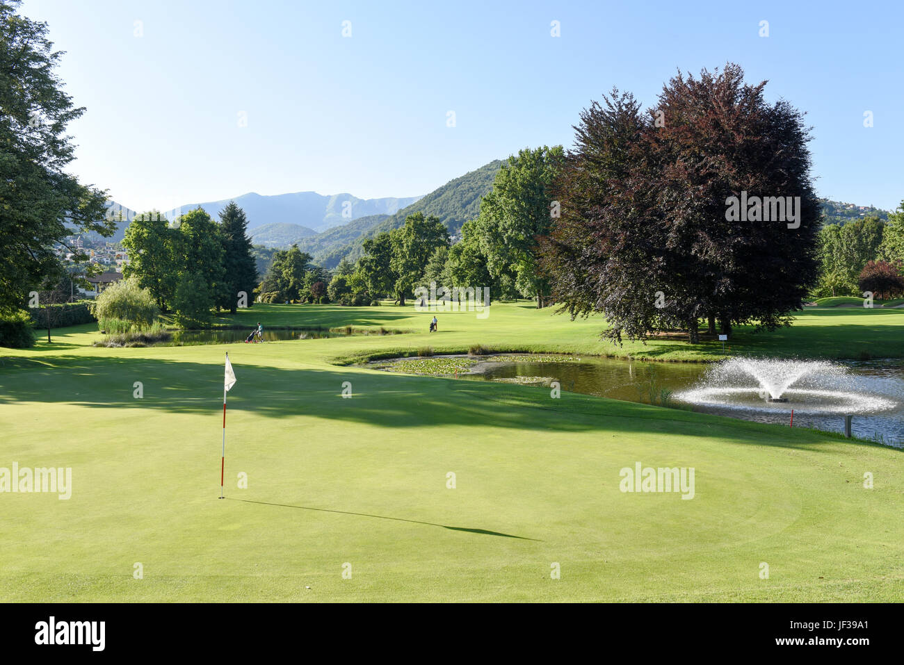 Le parcours de golf de Magliaso sur Suisse Banque D'Images