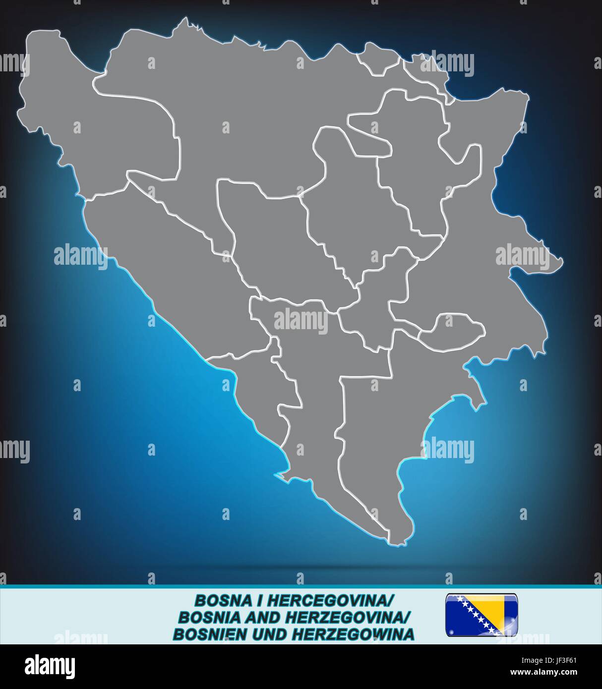 Carte, Bosnie, atlas, carte du monde, carte, modèle, design, projet, concept, Illustration de Vecteur