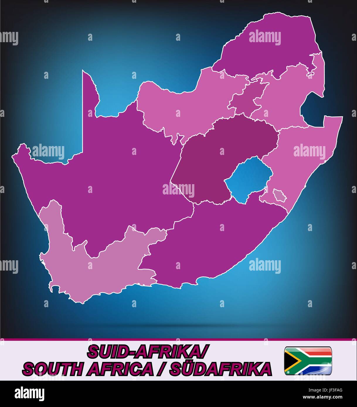 Carte de l'Afrique du Sud Image Vectorielle Stock - Alamy