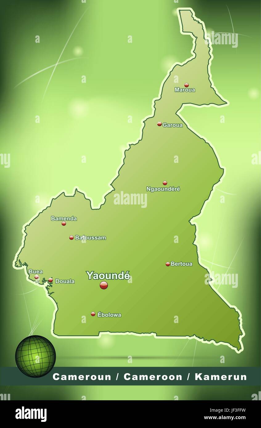carte du Cameroun Illustration de Vecteur
