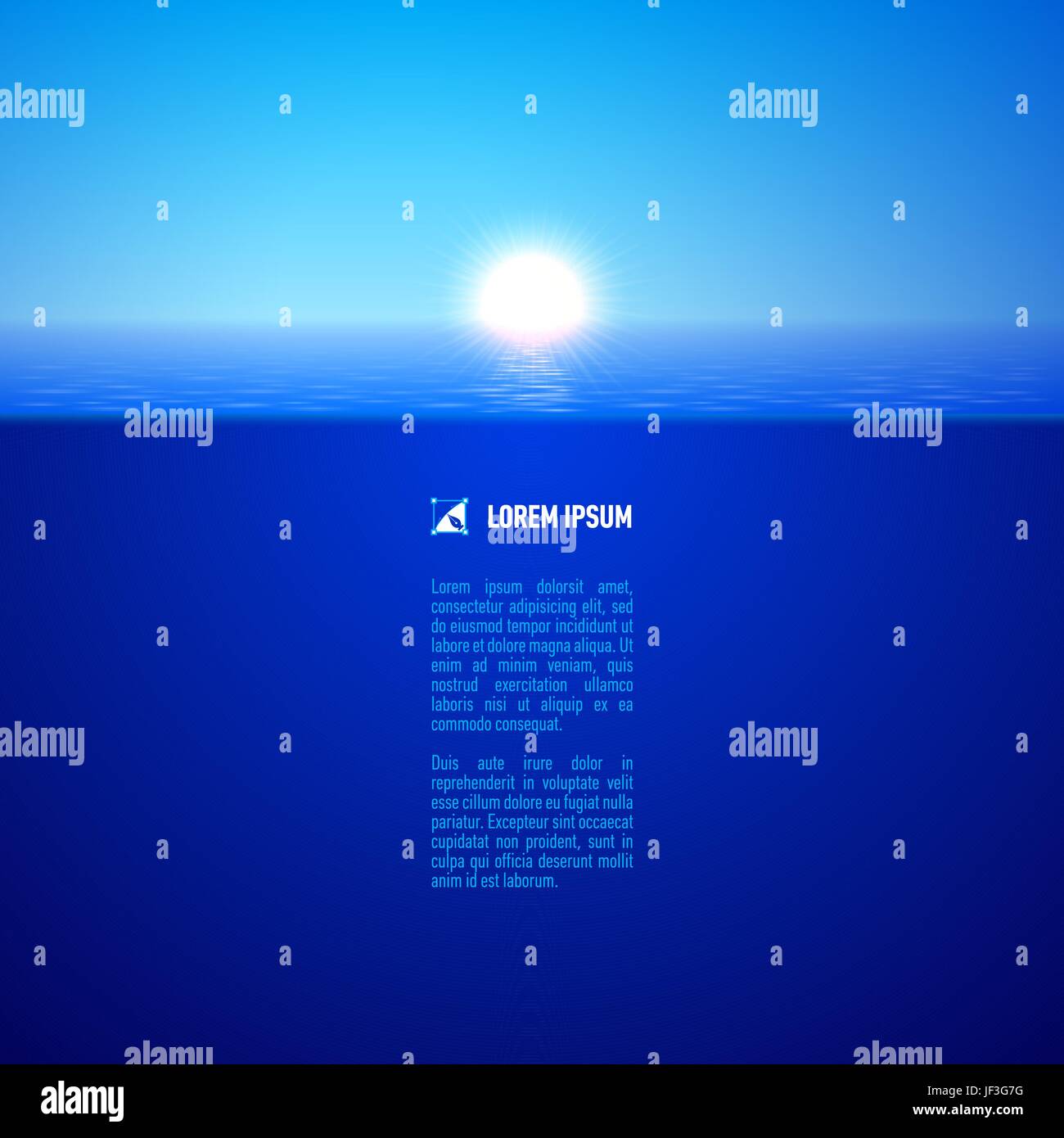 Bleu, la couleur, l'horizon, le ciel, le paradis, le coucher du soleil, brille, brille, lumineux, Lucent, Illustration de Vecteur