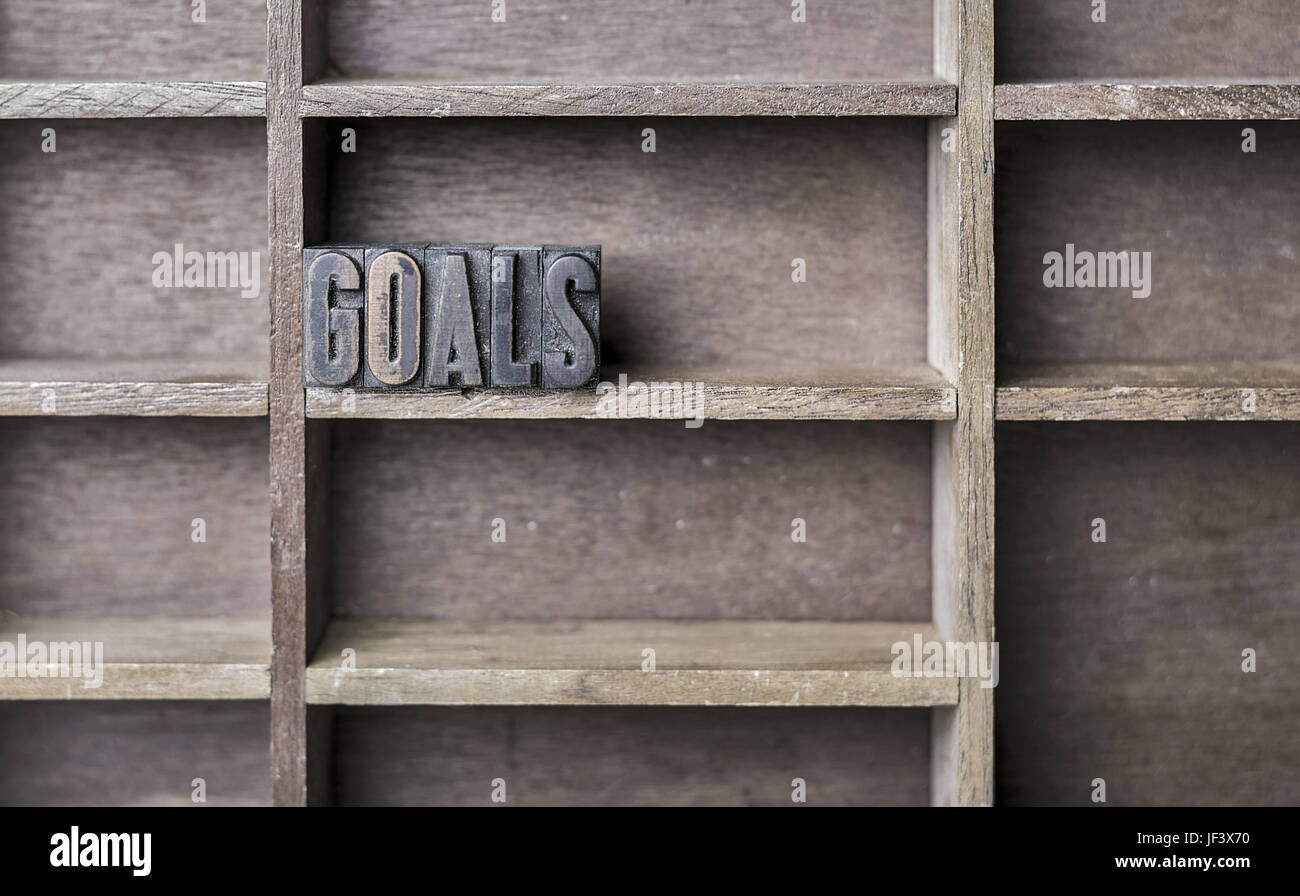 Objectifs Lettre en bois Banque D'Images