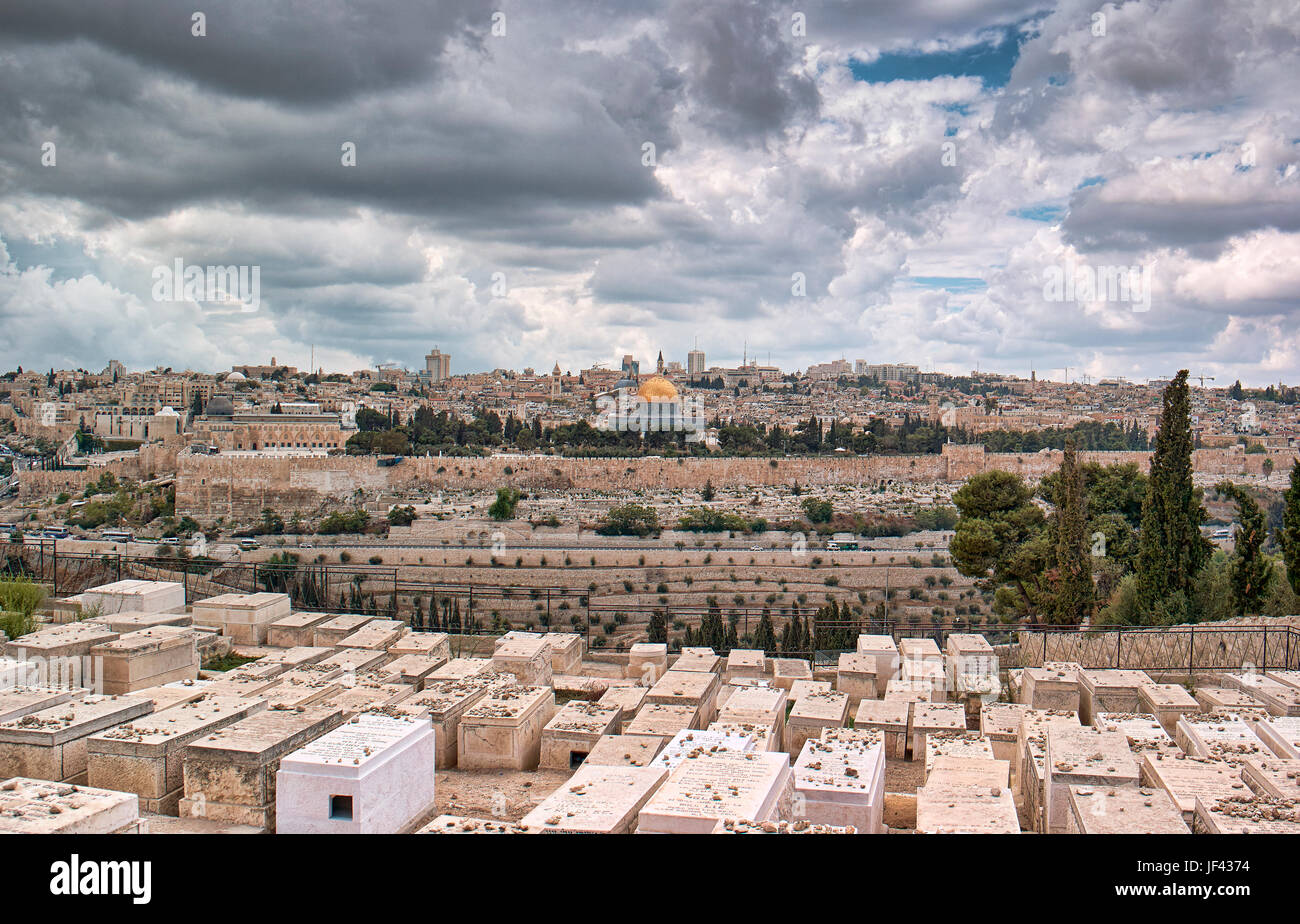 Vue de la vieille ville de Jérusalem. Israël Banque D'Images