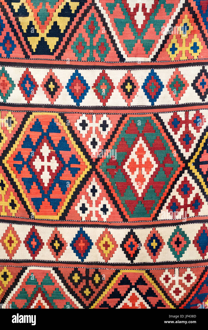 Détail de tapis kilim traditionnel géométrique Banque D'Images