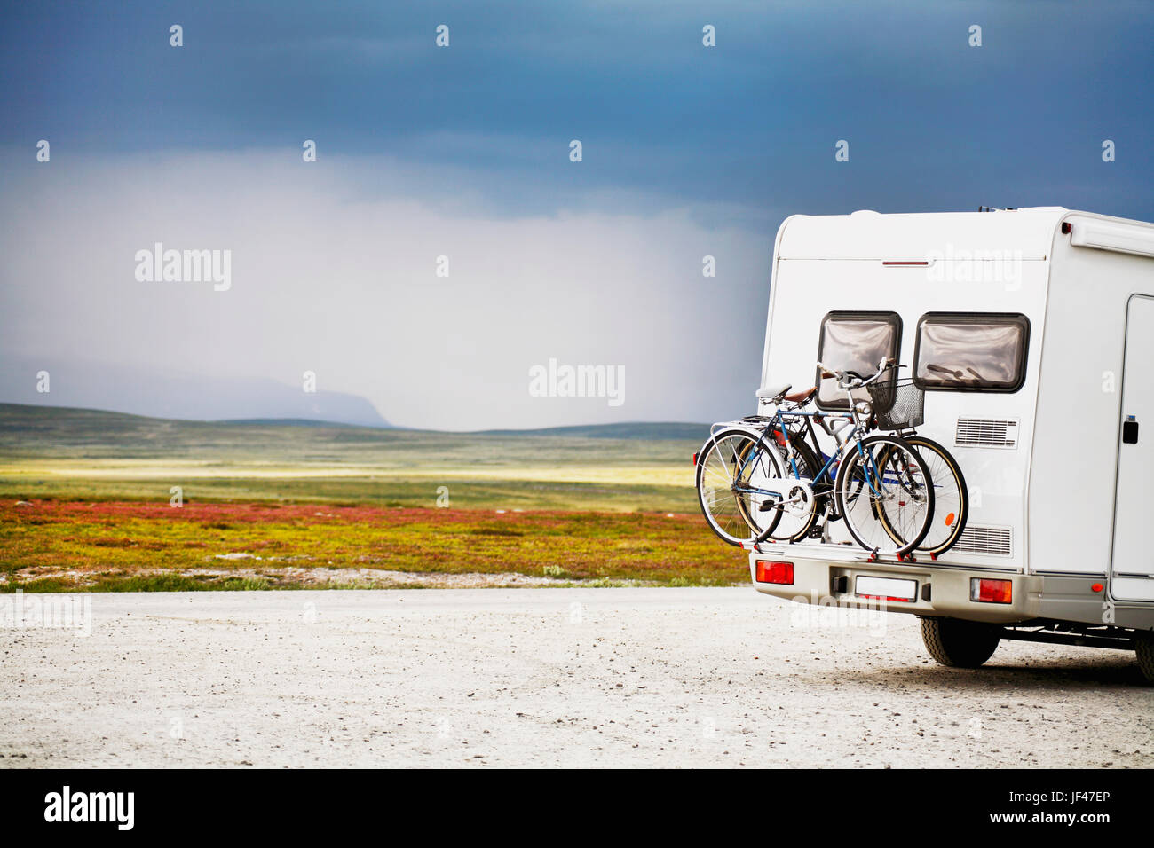 Des vélos sur caravan Banque D'Images