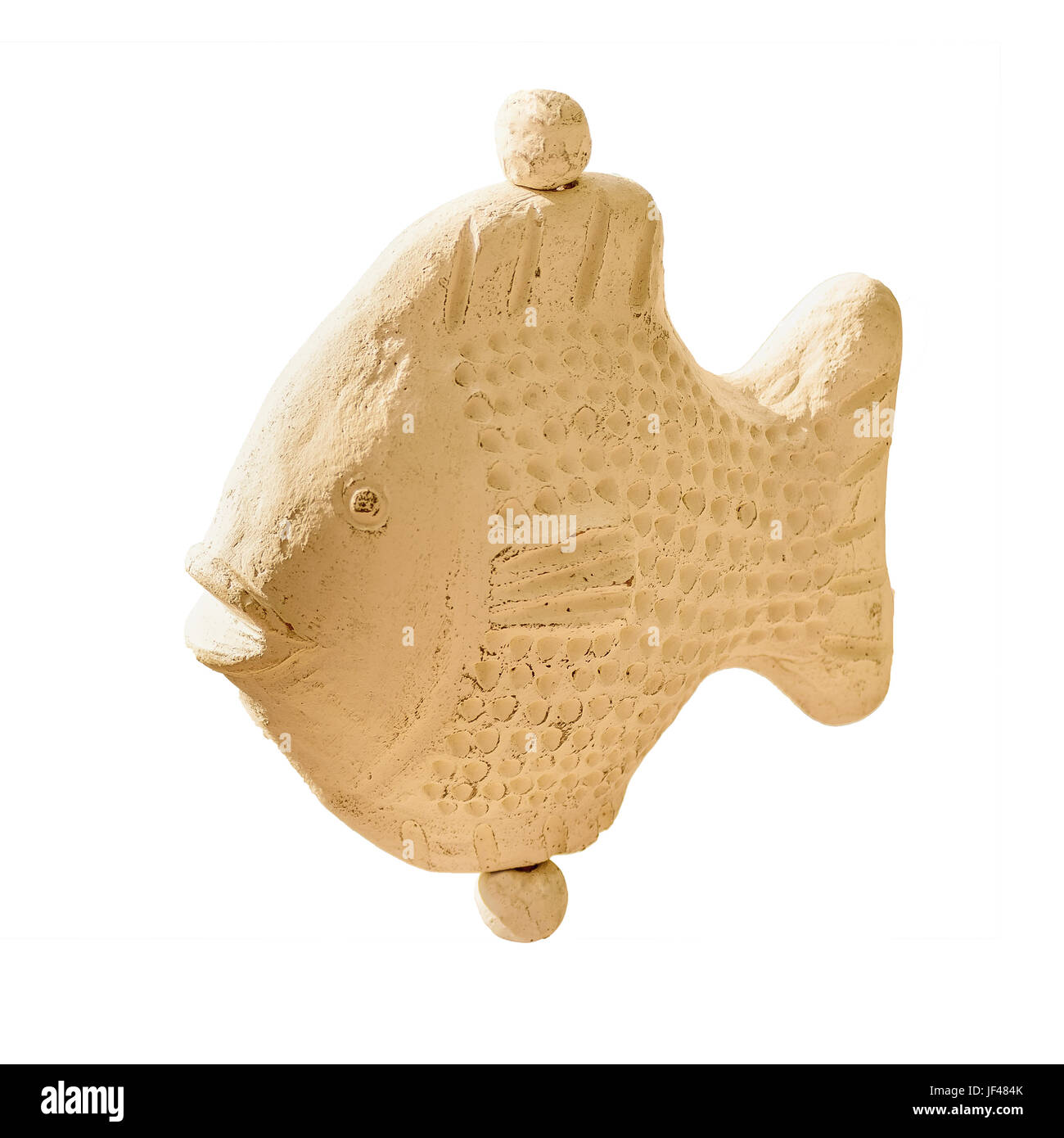 Sculpture Poisson en céramique isolé Banque D'Images