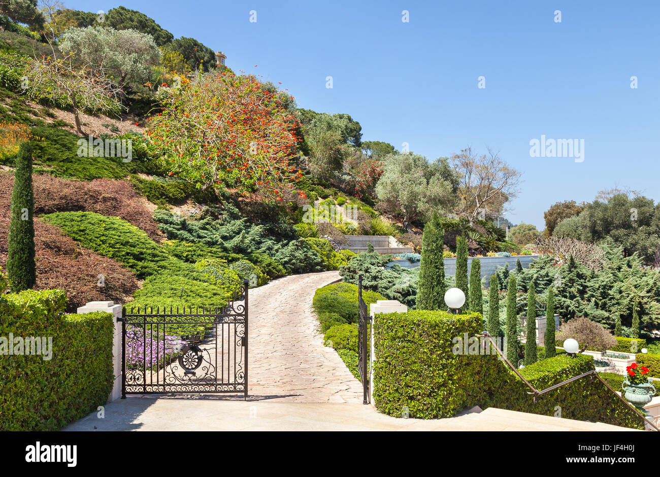 Jardin de Bahai, Haïfa, Israël Banque D'Images