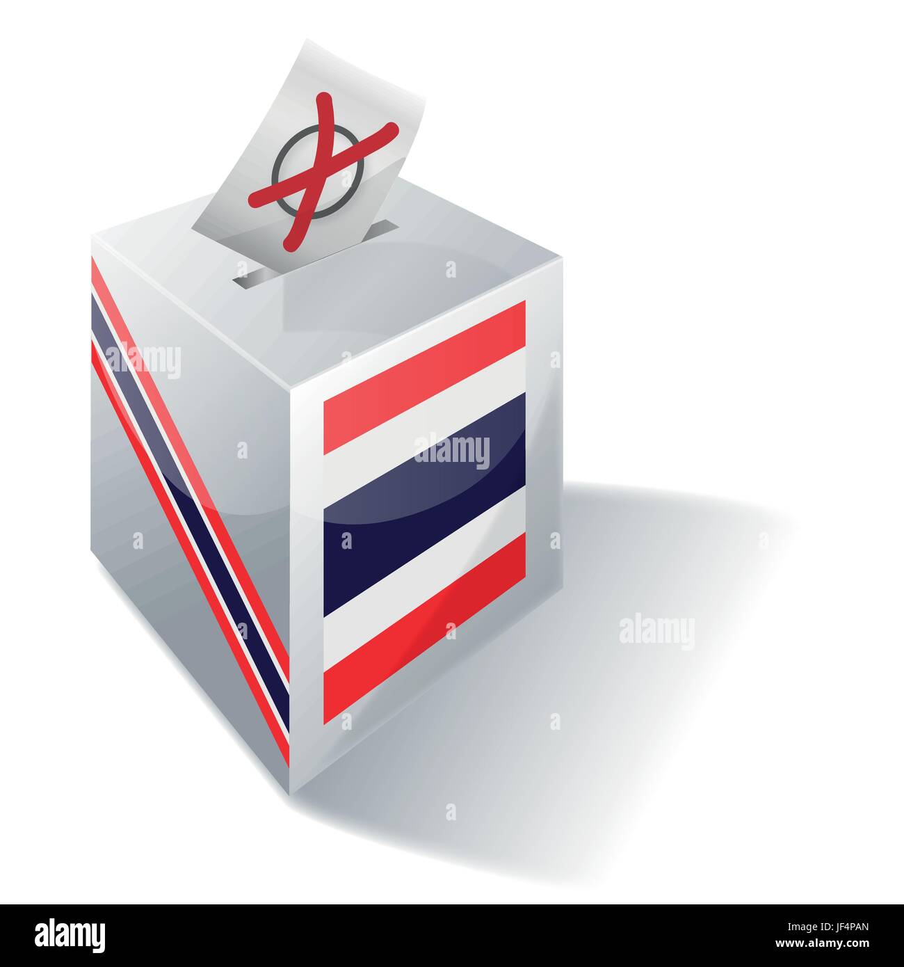 La Thaïlande, choisissez, élections, uni, social, croix, urnes, Thaïlande, Bangkok, Illustration de Vecteur