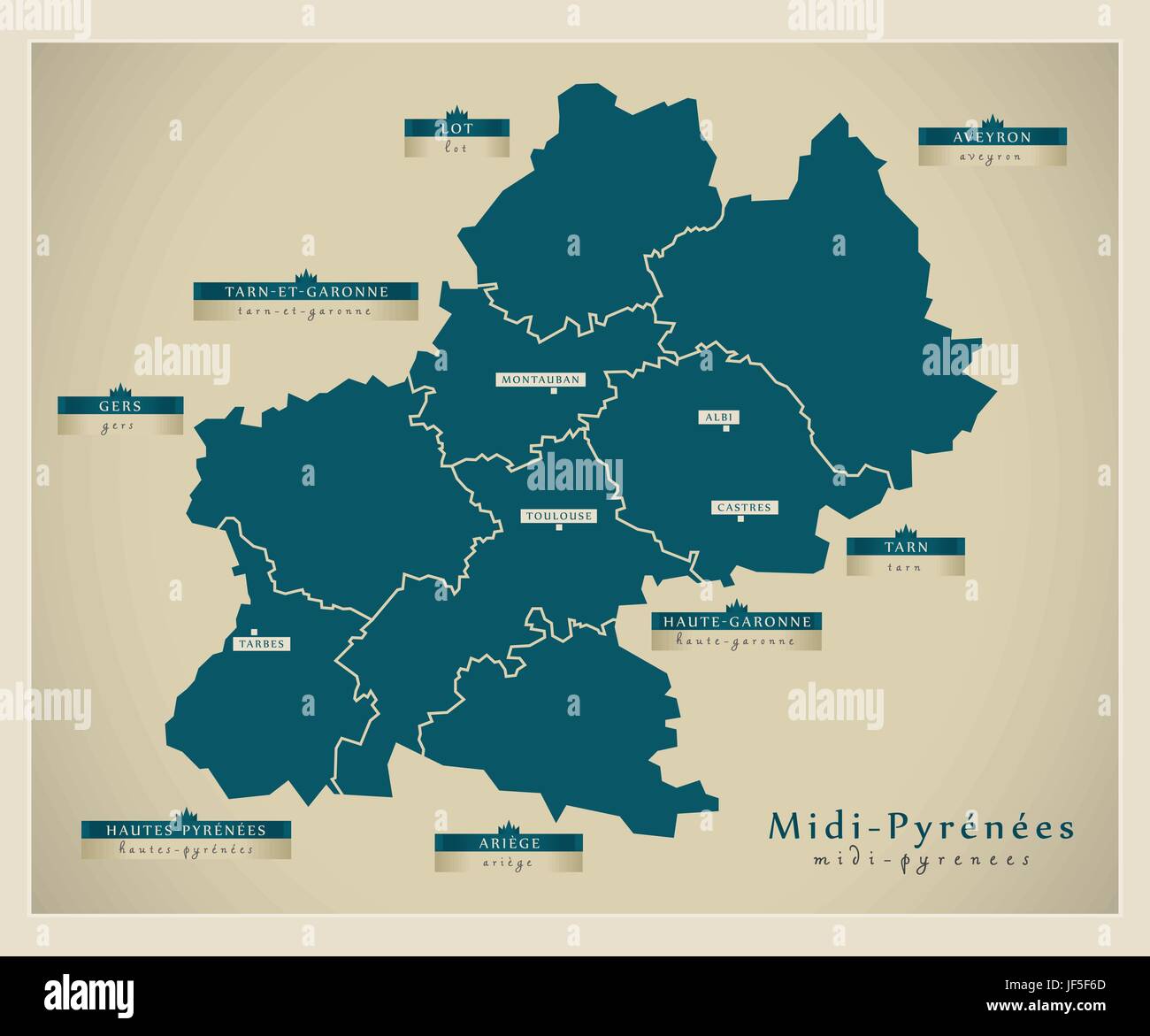 Midi pyrenees map Banque de photographies et d'images à haute résolution -  Alamy