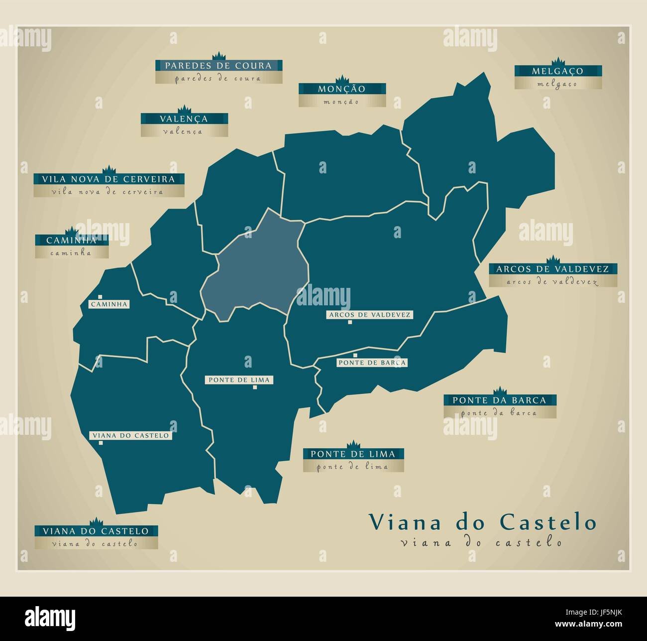 Carte moderne - Viana do castelo pt Illustration de Vecteur