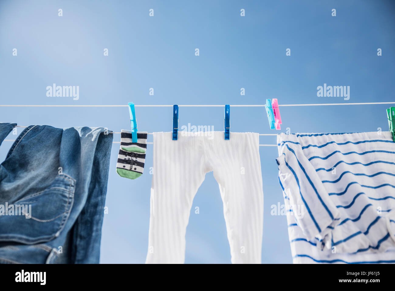 Corde à linge accroché Banque D'Images