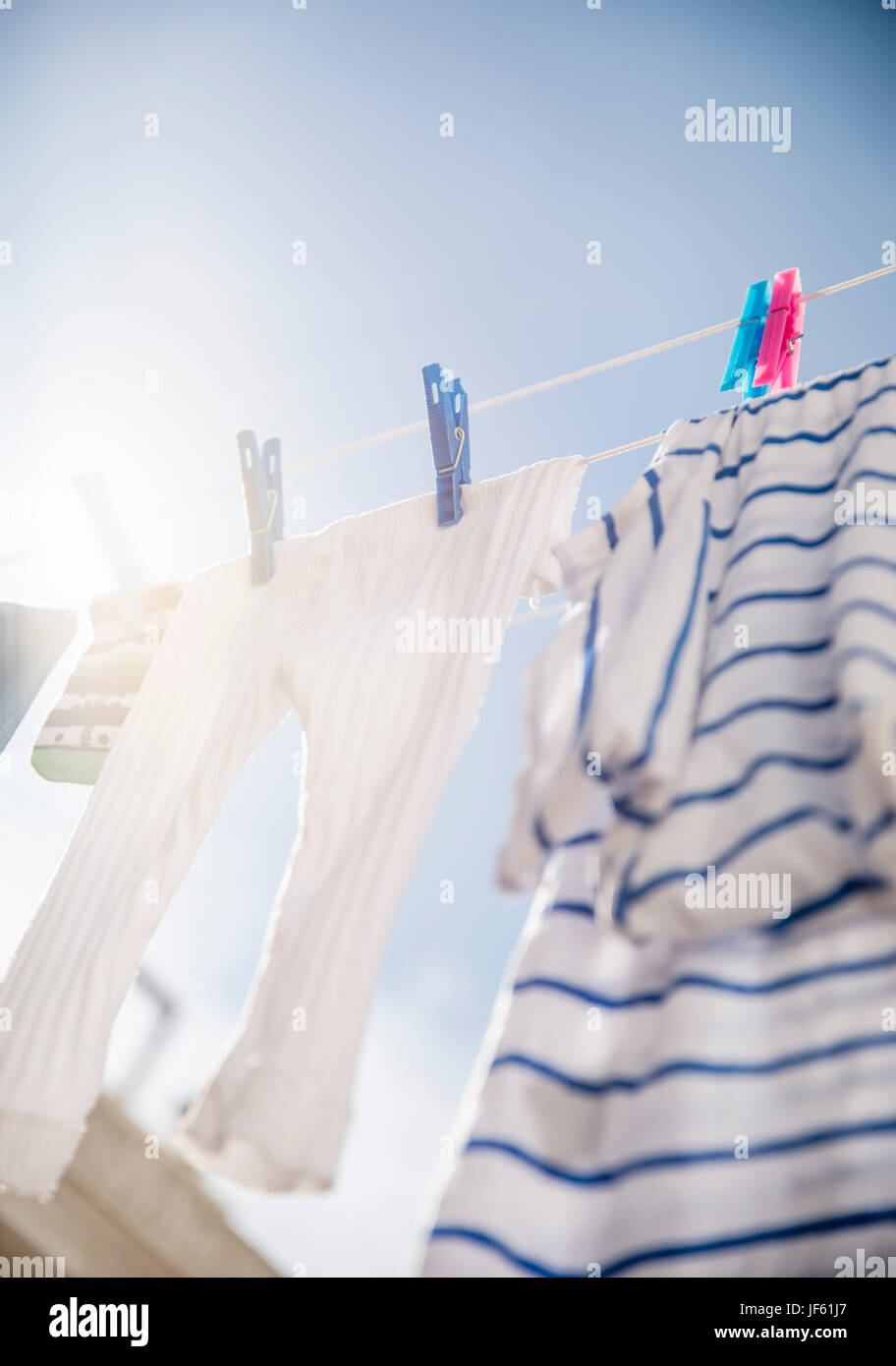 Corde à linge accroché Banque D'Images