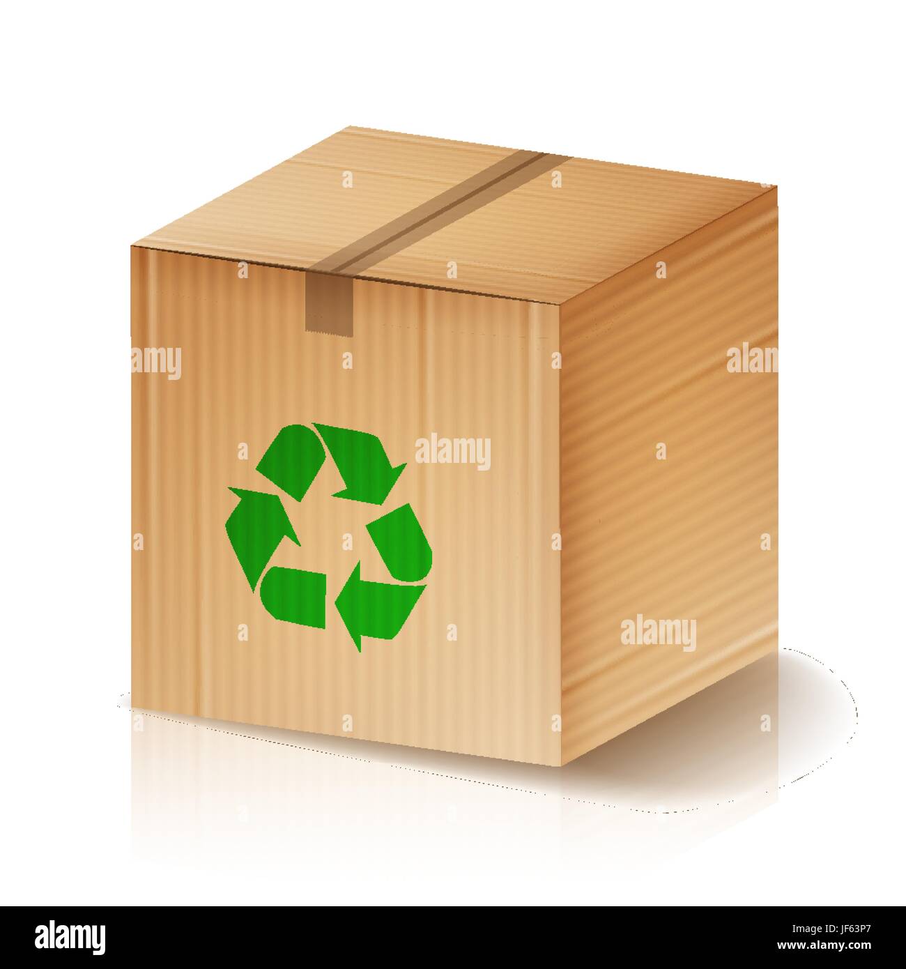 Recycler fort vecteur. Boîte en carton brun avec symbole de recyclage.  Illustration isolé Image Vectorielle Stock - Alamy