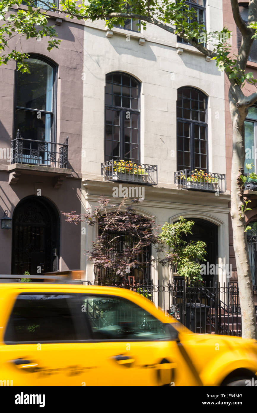 Pierres à sourcils dans le quartier historique de Murray Hill, New York, États-Unis Banque D'Images