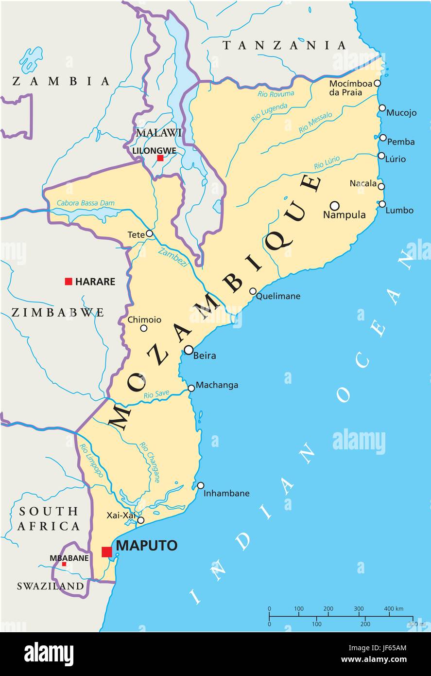 mozambique carte du monde