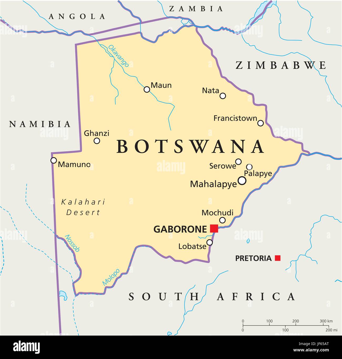 botswana carte du monde