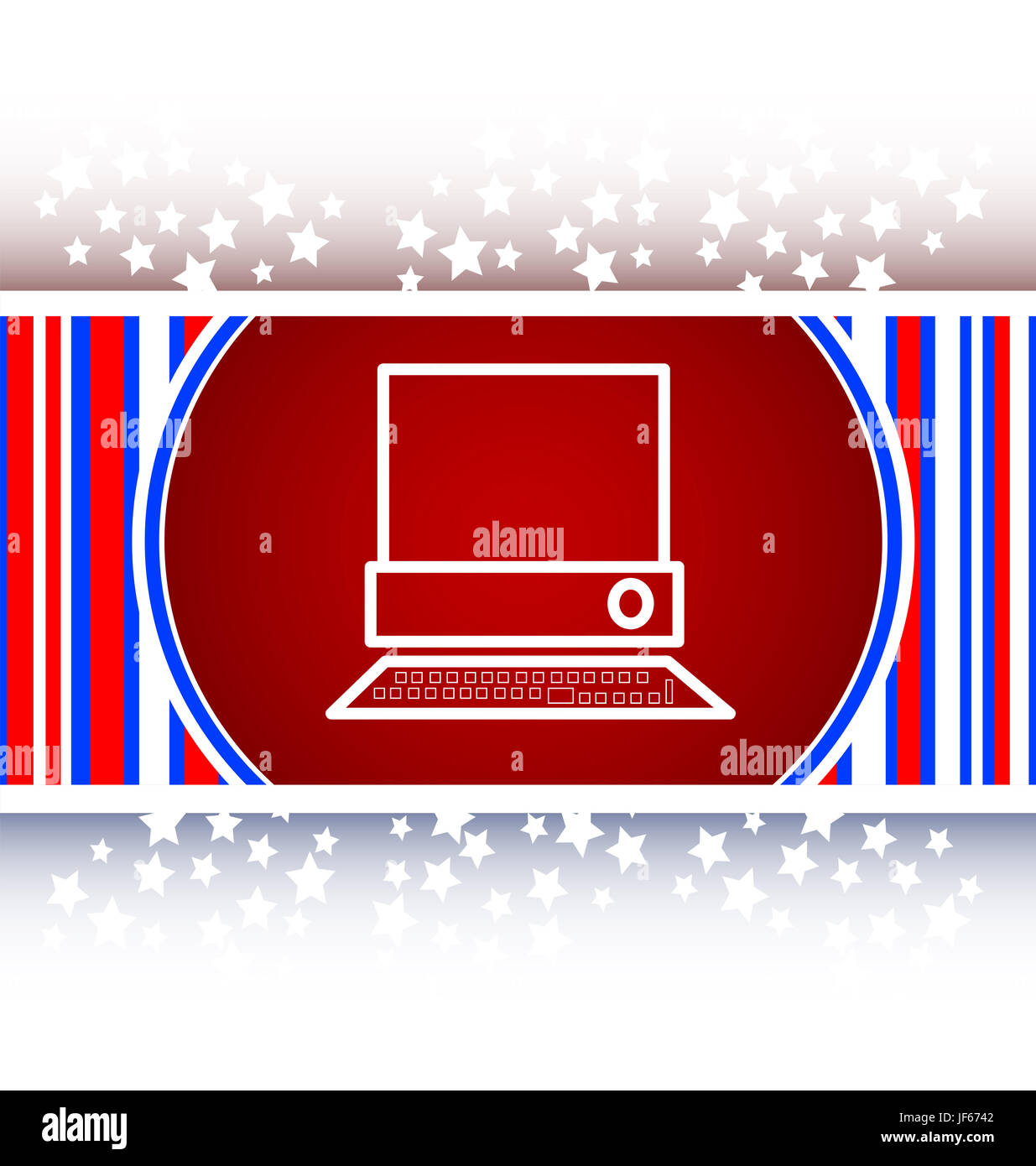 Ordinateur PC sur le bouton web (icône) Banque D'Images