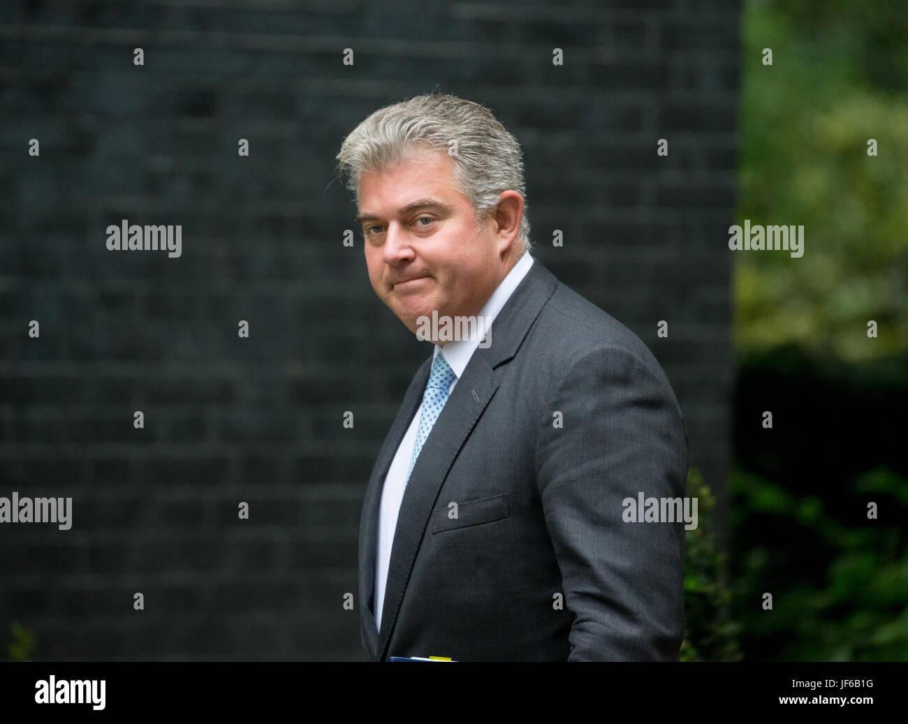 Brandon Lewis MP, Ministre d'État à l'Immigration, arrive au numéro 10 Downing Street pour une réunion du Cabinet Banque D'Images