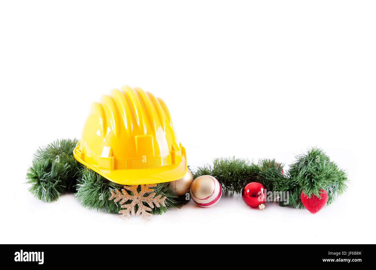 Casque de construction et de noël Banque D'Images