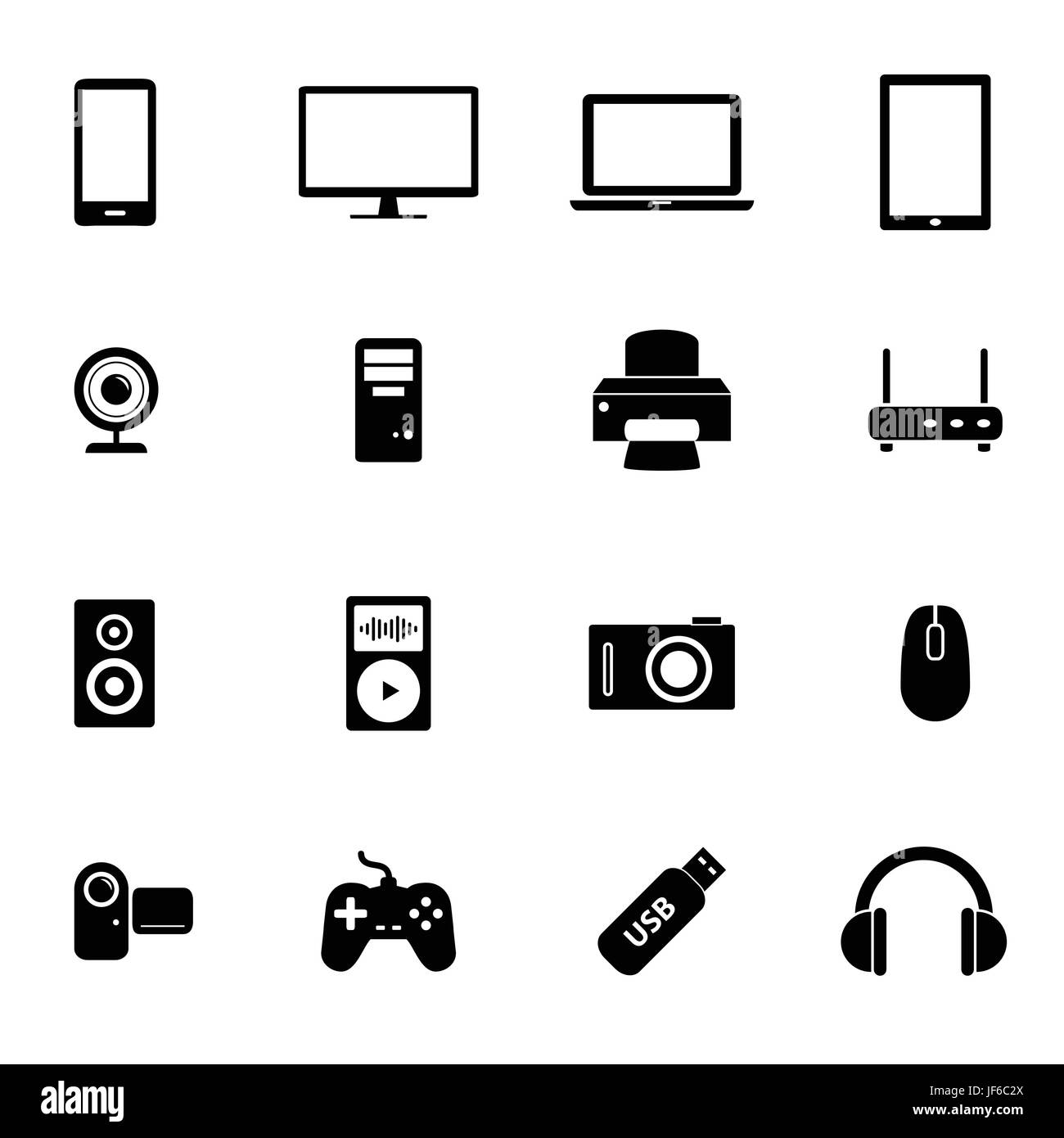 Ordinateurs, PC, ordinateur, l'électronique, du matériel, de la technologie, d'appareils, de définir, Illustration de Vecteur