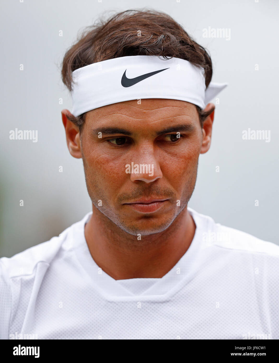 Rafael Nadal l'Espagne au cours d'un match de tennis à Londres exposition Juin 2017 Banque D'Images