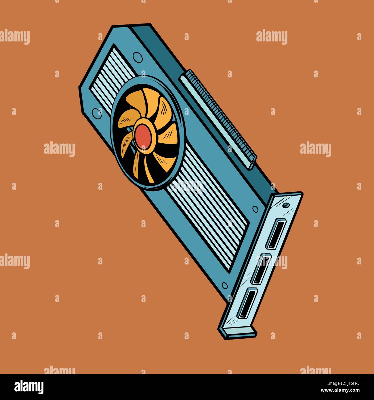 Carte graphique de l'ordinateur, un périphérique pour les joueurs, professi Illustration de Vecteur