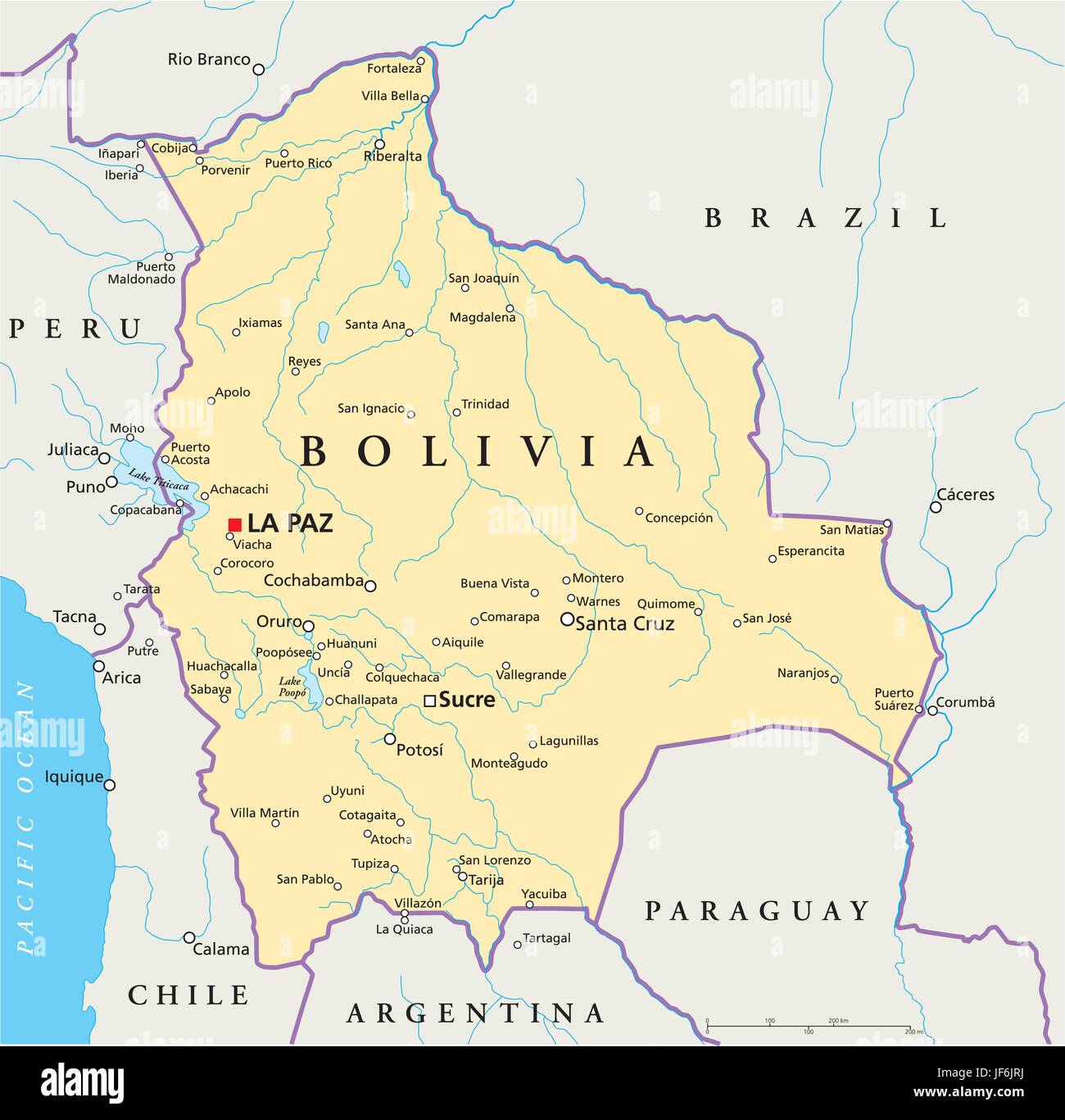 L'Amérique du Sud, Bolivie, carte, atlas, carte du monde, le voyage, l'argentine, Illustration de Vecteur