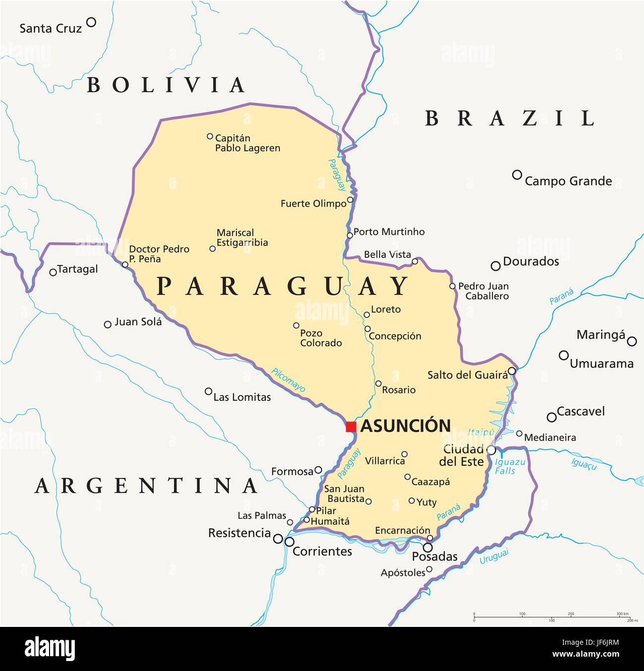L'Amérique du Sud, le Paraguay, la carte, atlas, carte du monde, le voyage, l'argentine, Illustration de Vecteur
