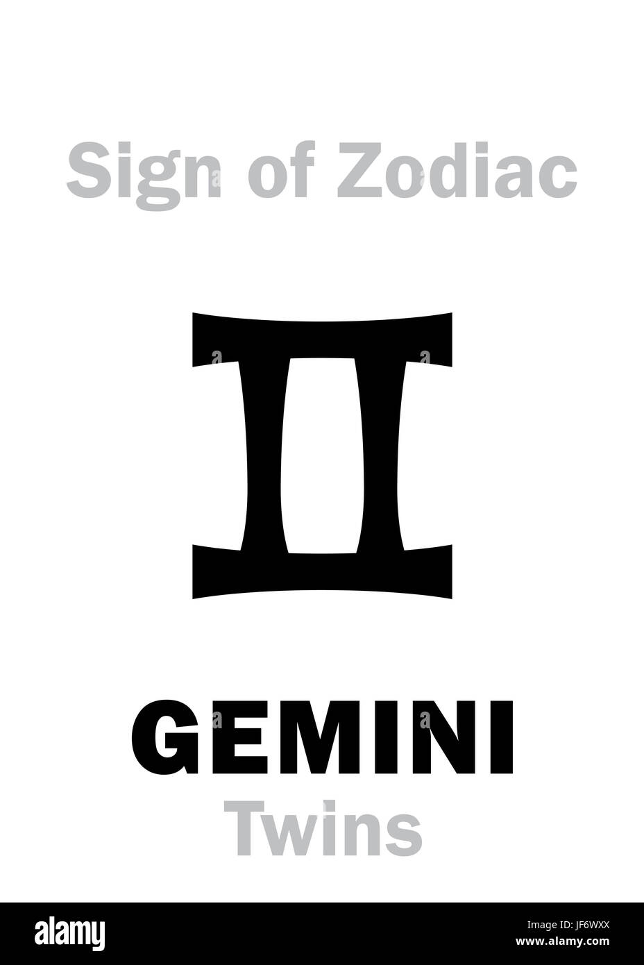 L'ASTROLOGIE : signe zodiacal Gémeaux (les Jumeaux) Banque D'Images