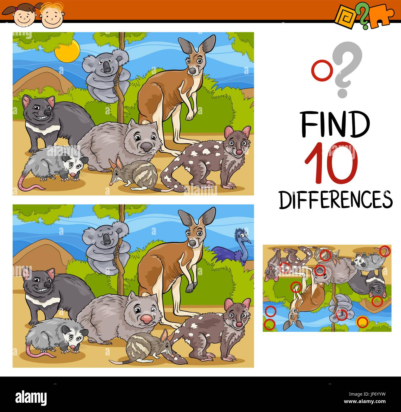 Trouver les différences jeu Kartunov Image Vectorielle Stock - Alamy