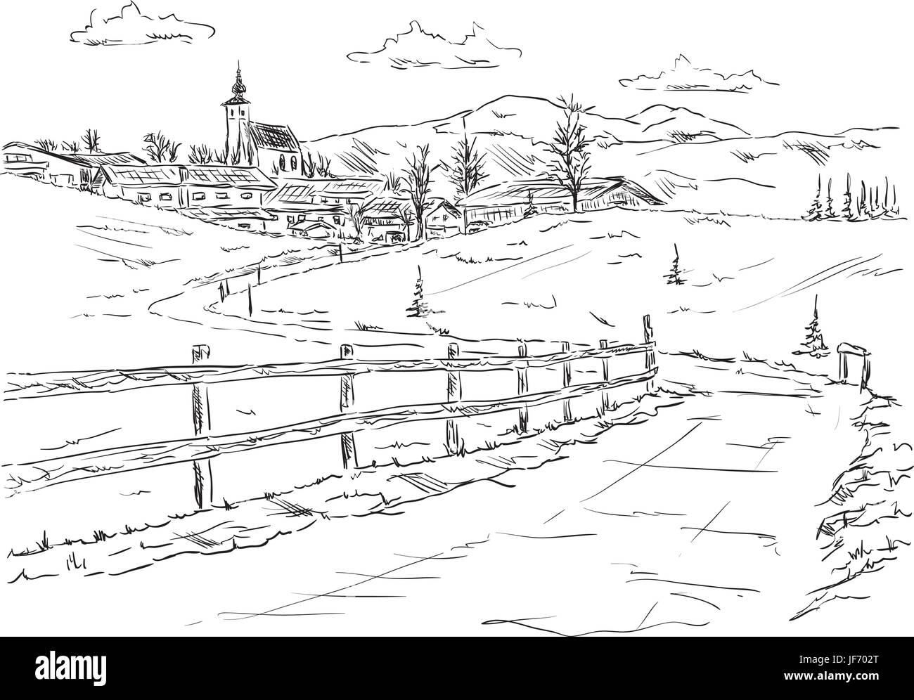 2015-27-4-vesnice popd horama Illustration de Vecteur