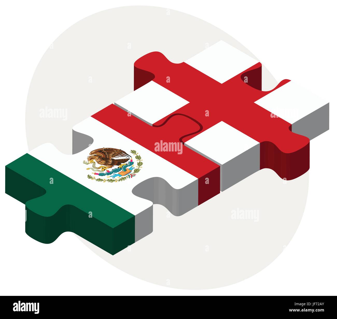 Le Mexique et l'Angleterre drapeaux dans puzzle Illustration de Vecteur