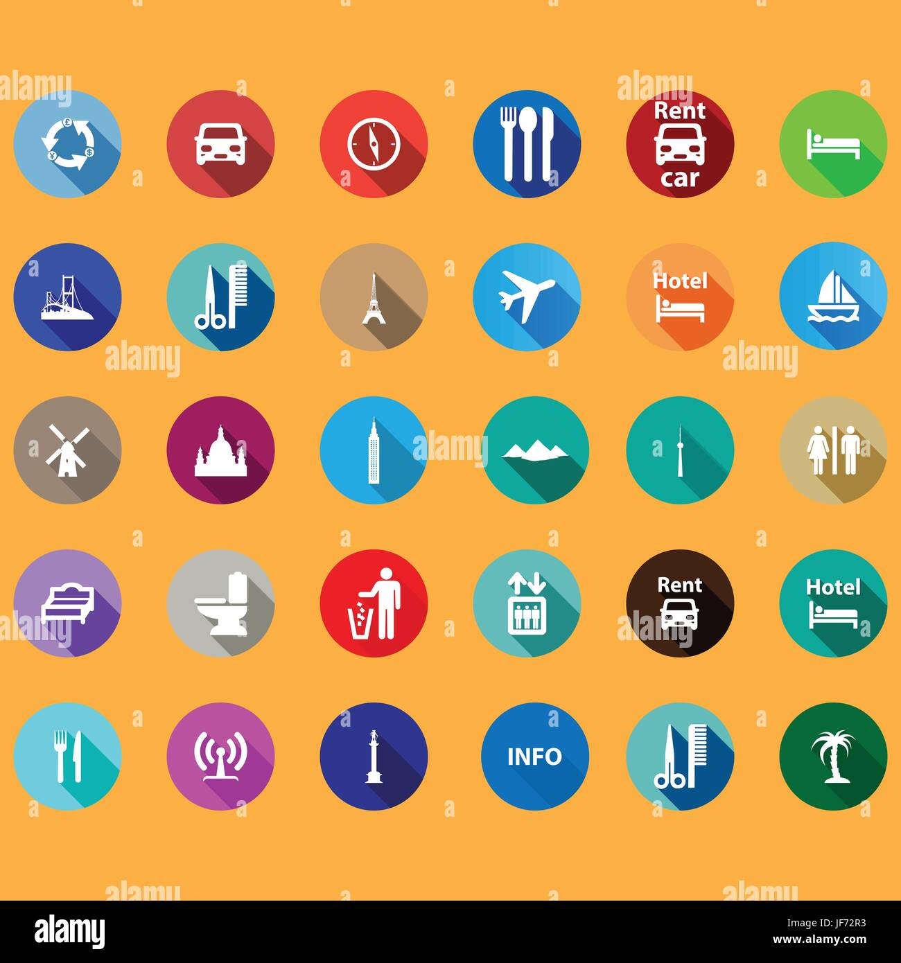 Billet d'icons set dans un style. Illustration de Vecteur