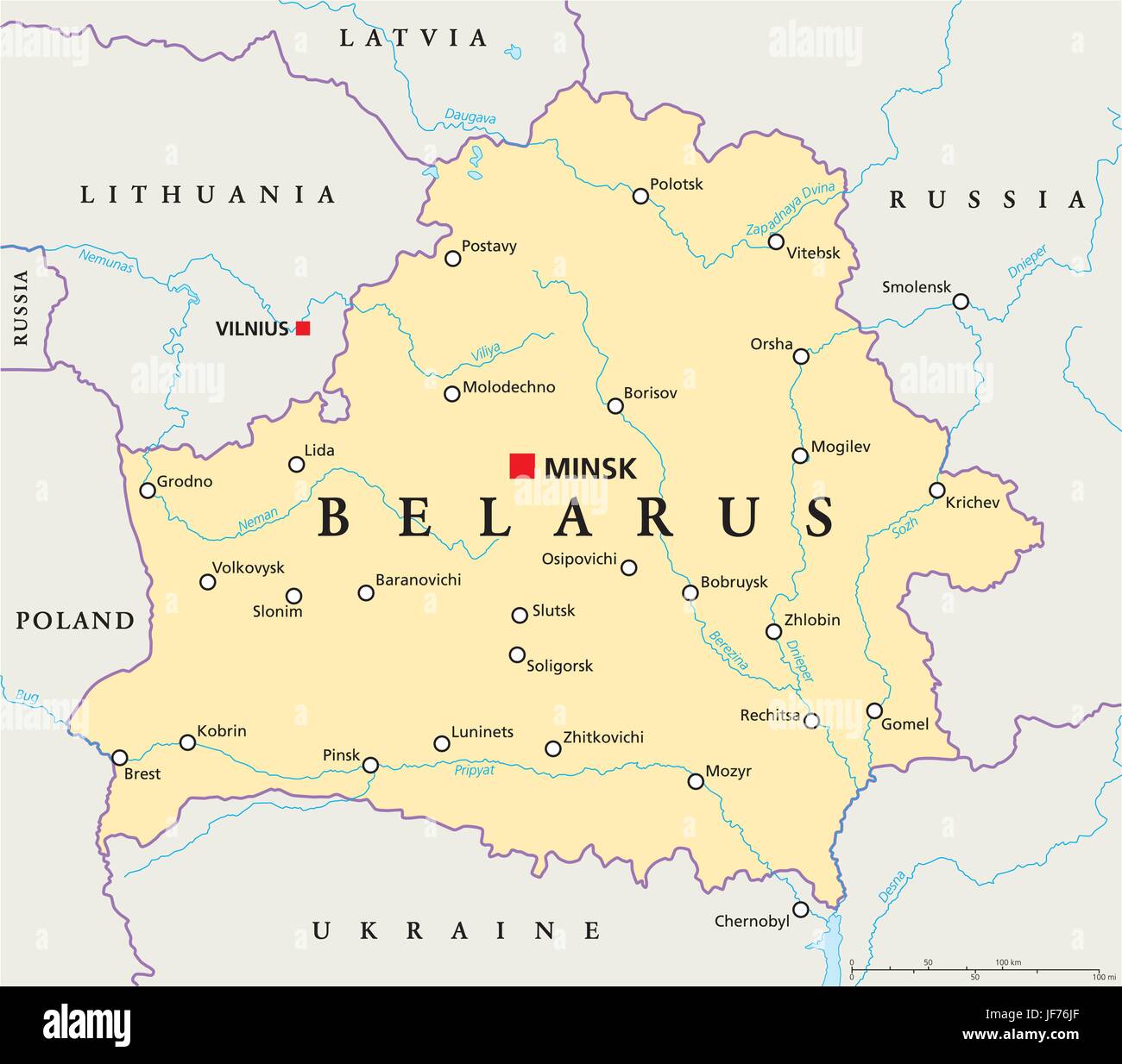 L'Europe de l'Est, Eurasie, carte, atlas, carte du monde, du Bélarus, du voyage, de l'Europe, Illustration de Vecteur