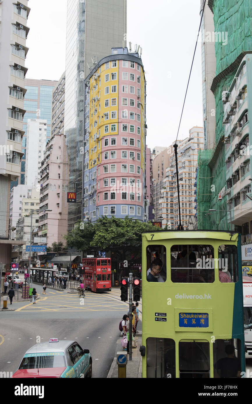 Hong Kong Tramways, ou Ding Ding Banque D'Images