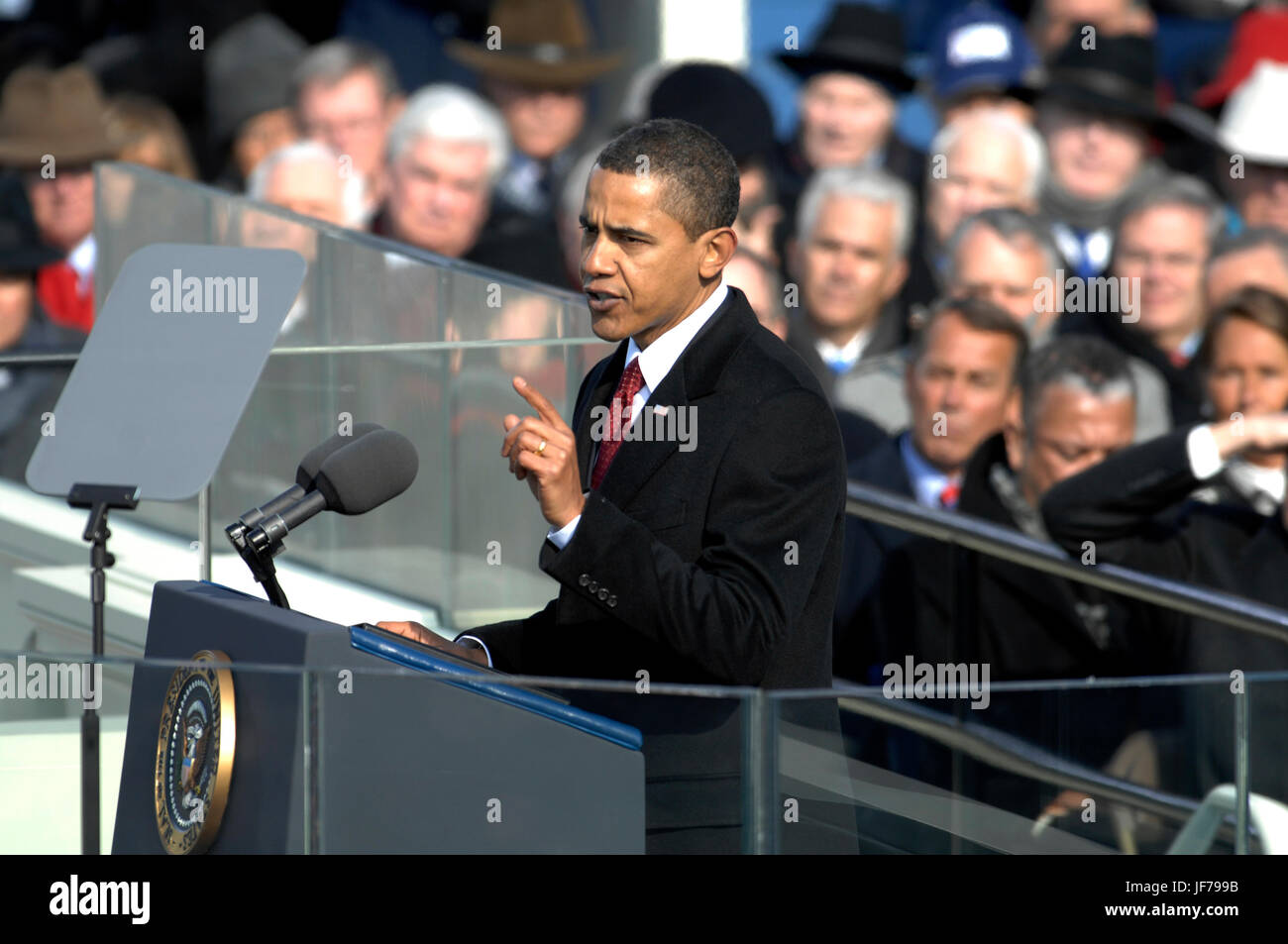Le président barack obama livre son discours à Washington, d.c., jan. 20, 2009. dod photo par le sgt cecilio ricardo, U.S. Air force Banque D'Images