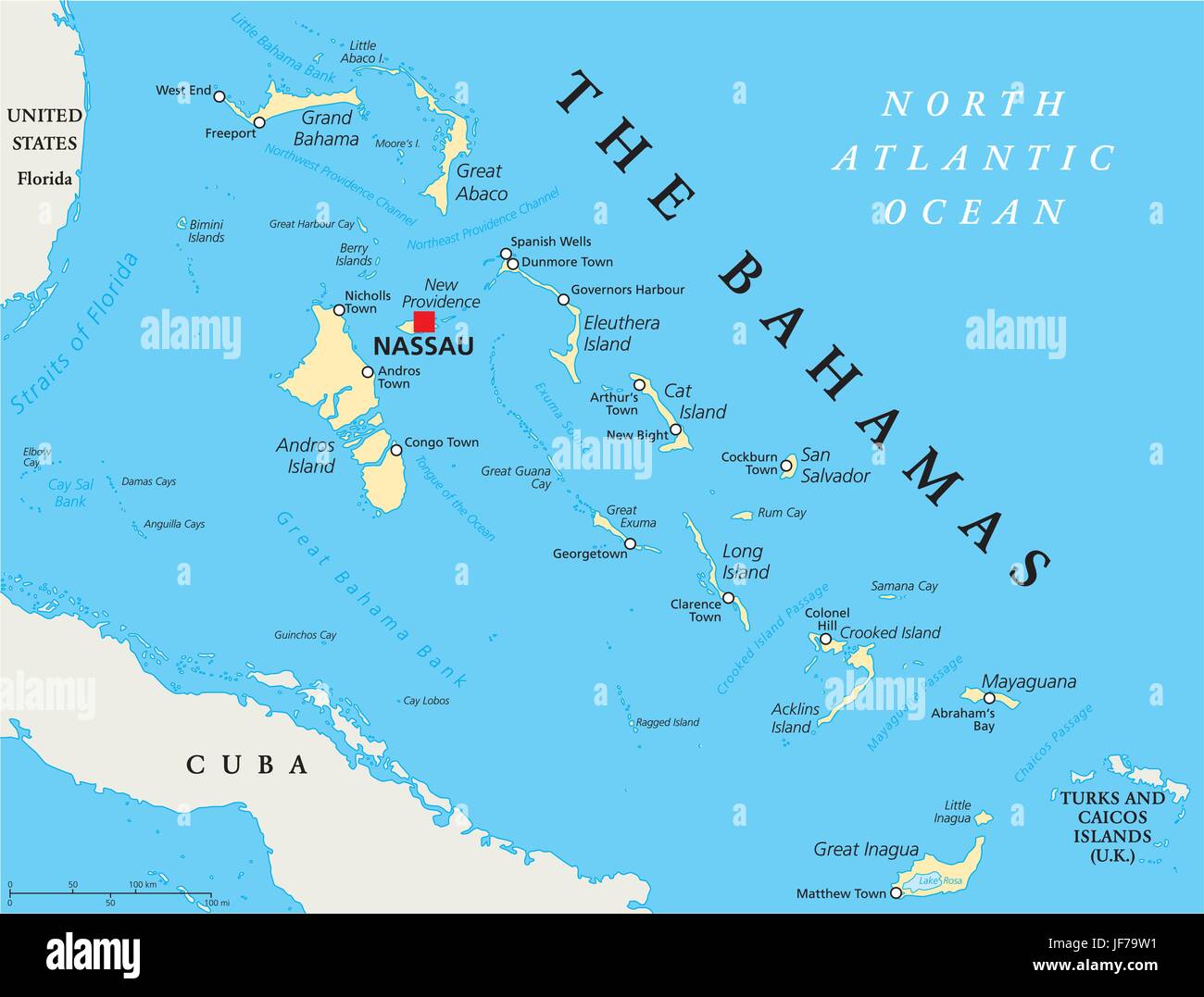 Croisière, destination, Island, Bahamas, carte, atlas, carte du monde, de l'île, Illustration de Vecteur