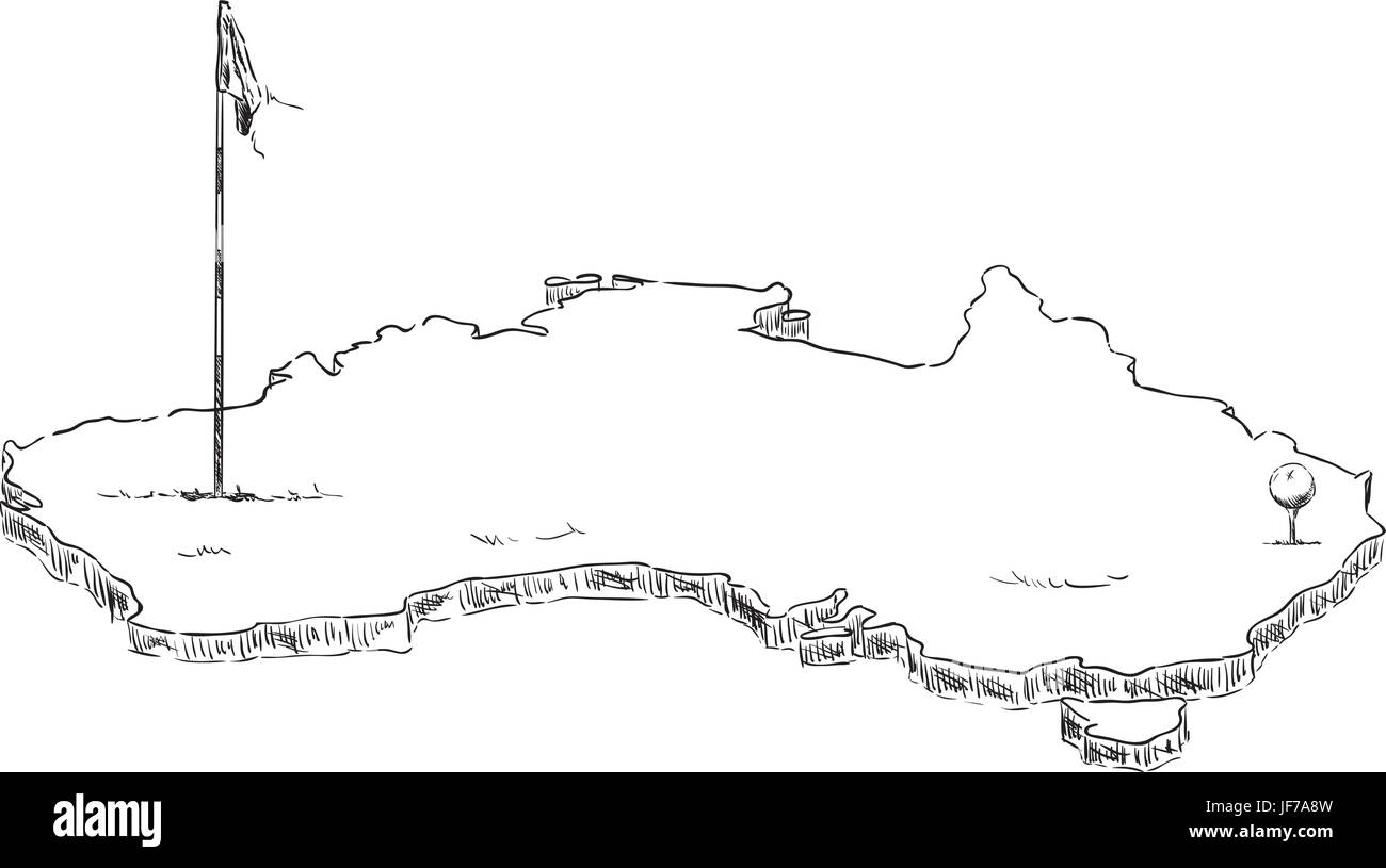 Sport, sports, couleur, illustration, peindre, dessiner, golf, art, sport, sports, Illustration de Vecteur