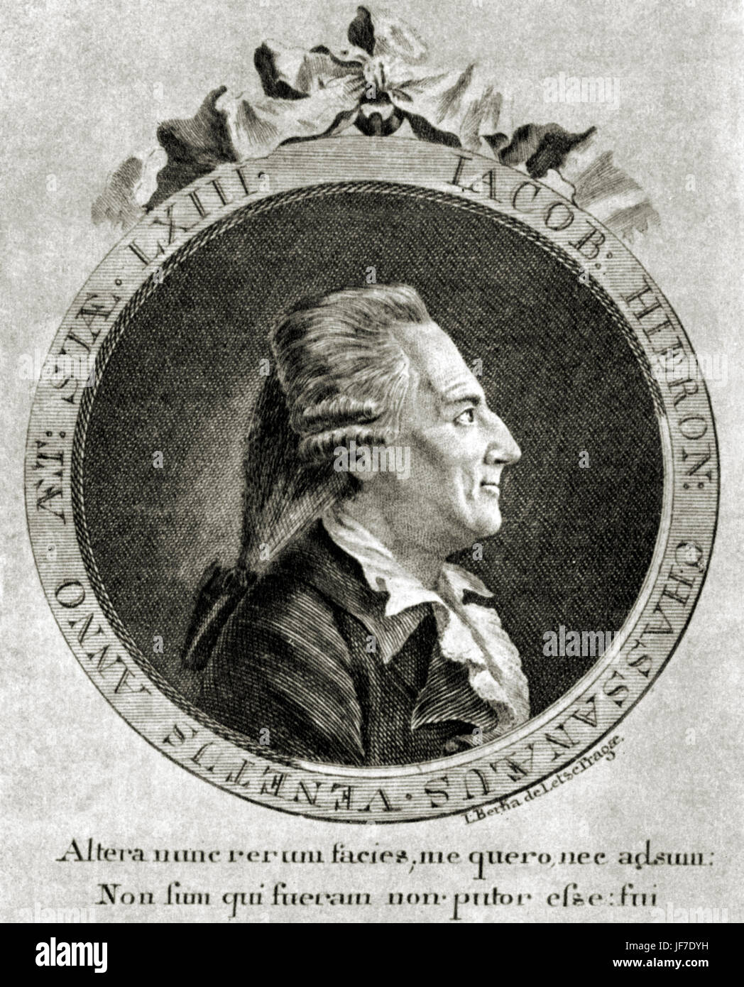 Giacomo Casanova - portrait de profil. Aventurier et écrivain italien, 2 avril 1725 - 4 juin 1798. Il a conçu le texte de l'setet dans Don Giovanni, l'Acte II, de Wolfgang Amadeus Mozart Banque D'Images