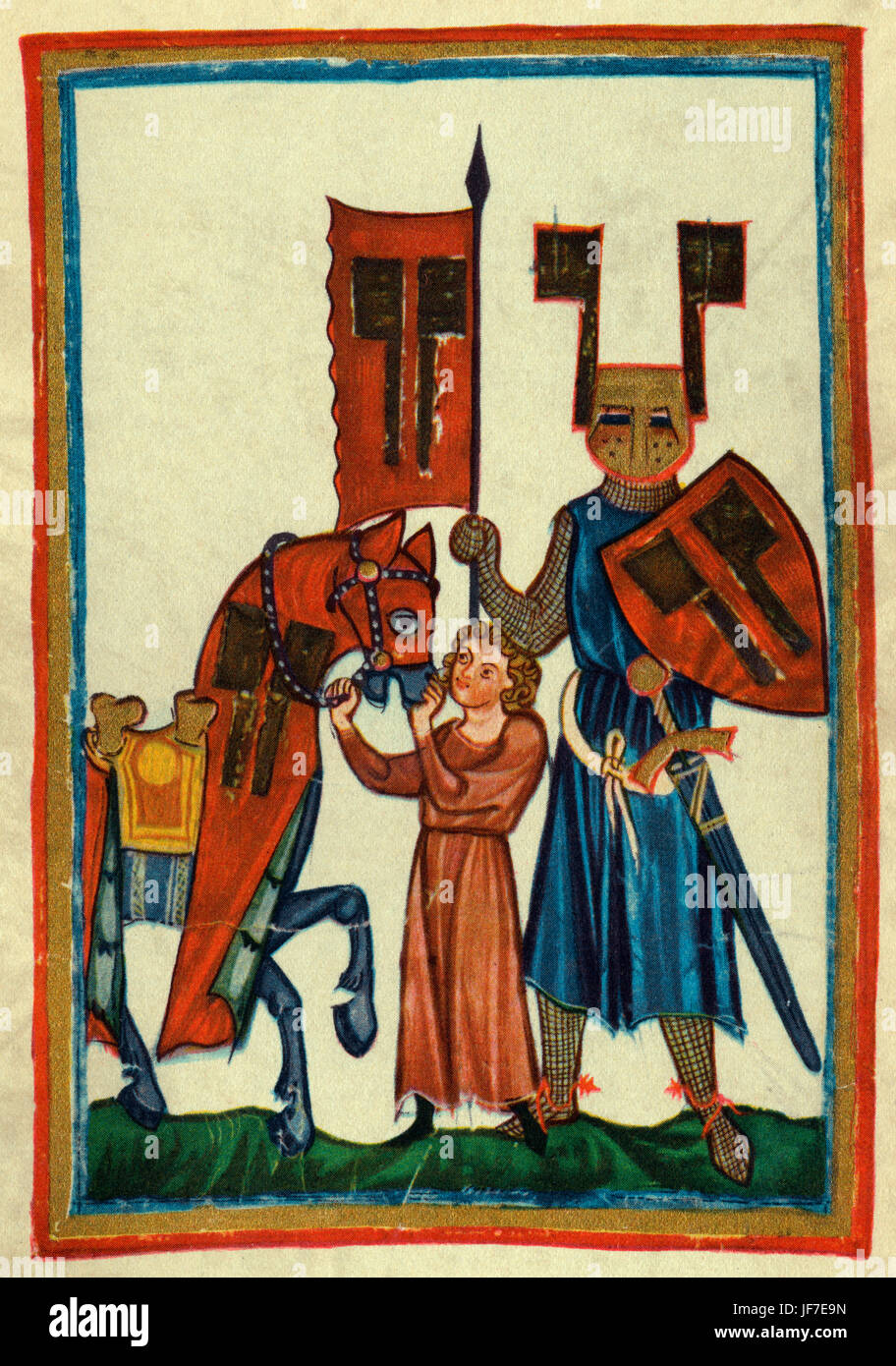 Wolfram von Eschenbach - portrait de l'Minnesinger, ou l'amour courtois allemand médiéval poète. Illustration à partir de la Commission du Codex Manesse ou grosse Heidelberger Liederhandschrift,par Rudiger Manesse et son fils Johannes. vers 1300 fol. 149v. Auteur de l'amour courtois, Parzival, source pour l'opéra de Richard Wagner, Parsifal. c.1160 -1220. Banque D'Images