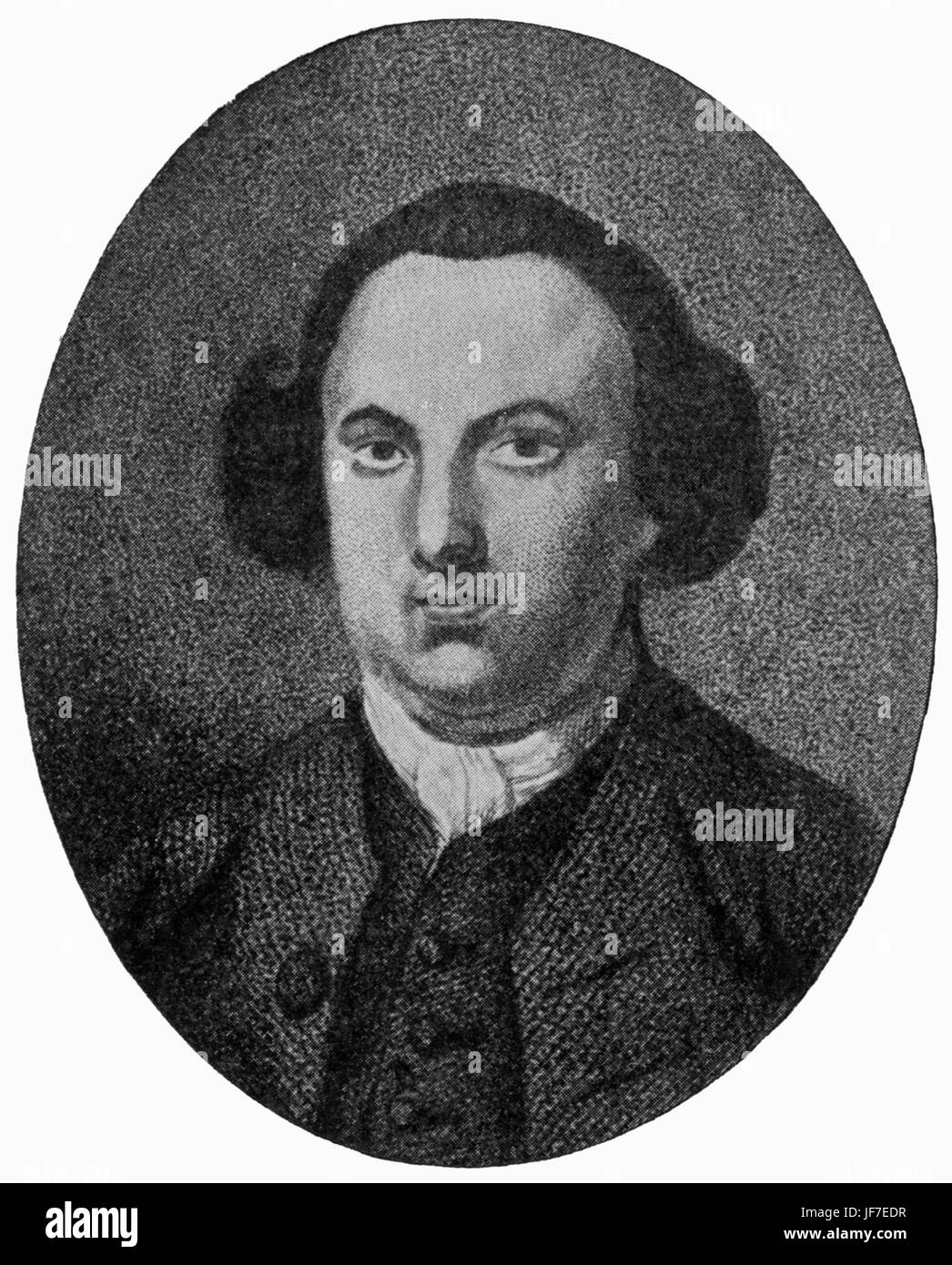 Christopher Smart -poète anglais : 11 avril 1722 - 21 mai 1771. Après un portrait par Old Crome. Banque D'Images