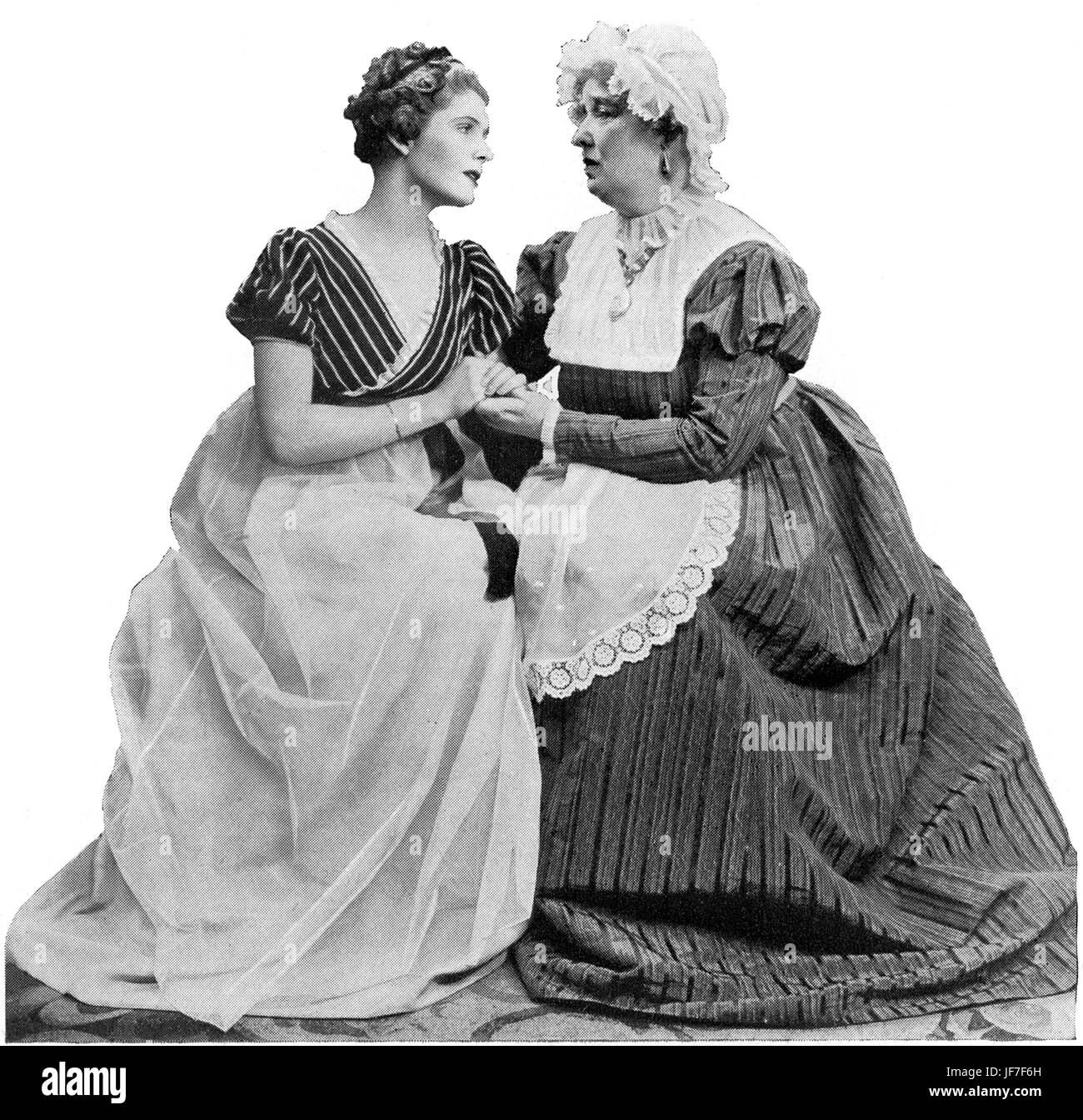 'Orgueil et préjugés' : Jane (Dorothy Hyson), cœur brisé plus de Bingley, est réconforté par sa tante. De Gilbert Miller 's production de 'Orgueil et préjugés' par Jane Austen, le Saint James Theatre, Londres, 1936. Dorothy Hyson, actrice américaine, 24 décembre 1914 - Le 23 mai 1996. Banque D'Images