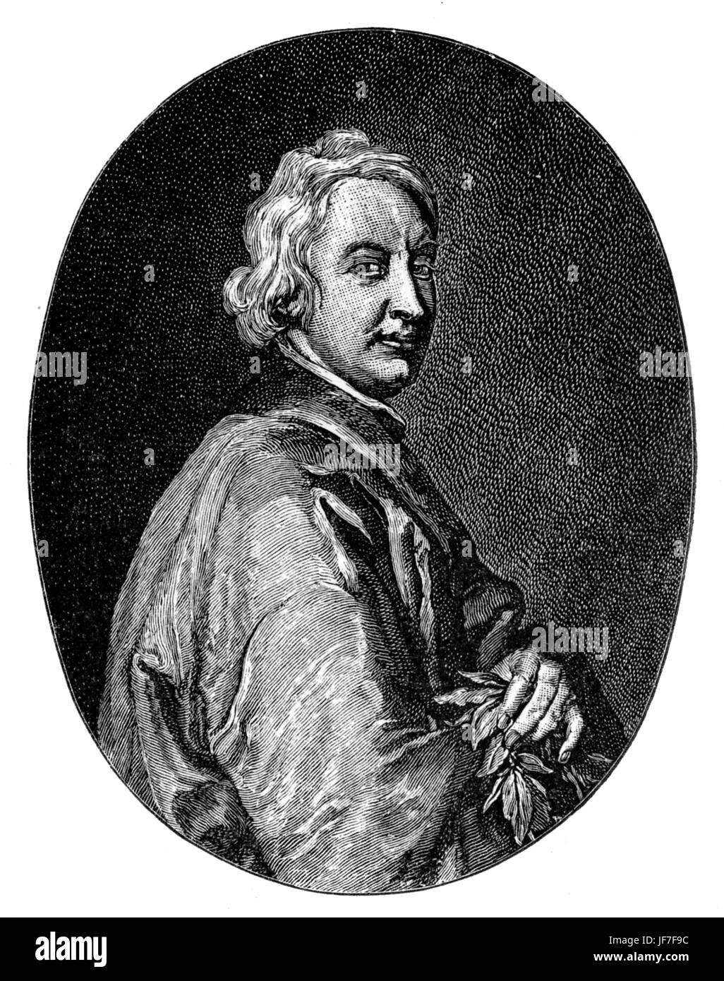John Dryden par Sir Godfrey Kneller. John Dryden, poète anglais, 19 août 1631- 12 mai 1700. Sir Godfrey Kneller, portraitiste anglais, 1646 - 1723. Banque D'Images