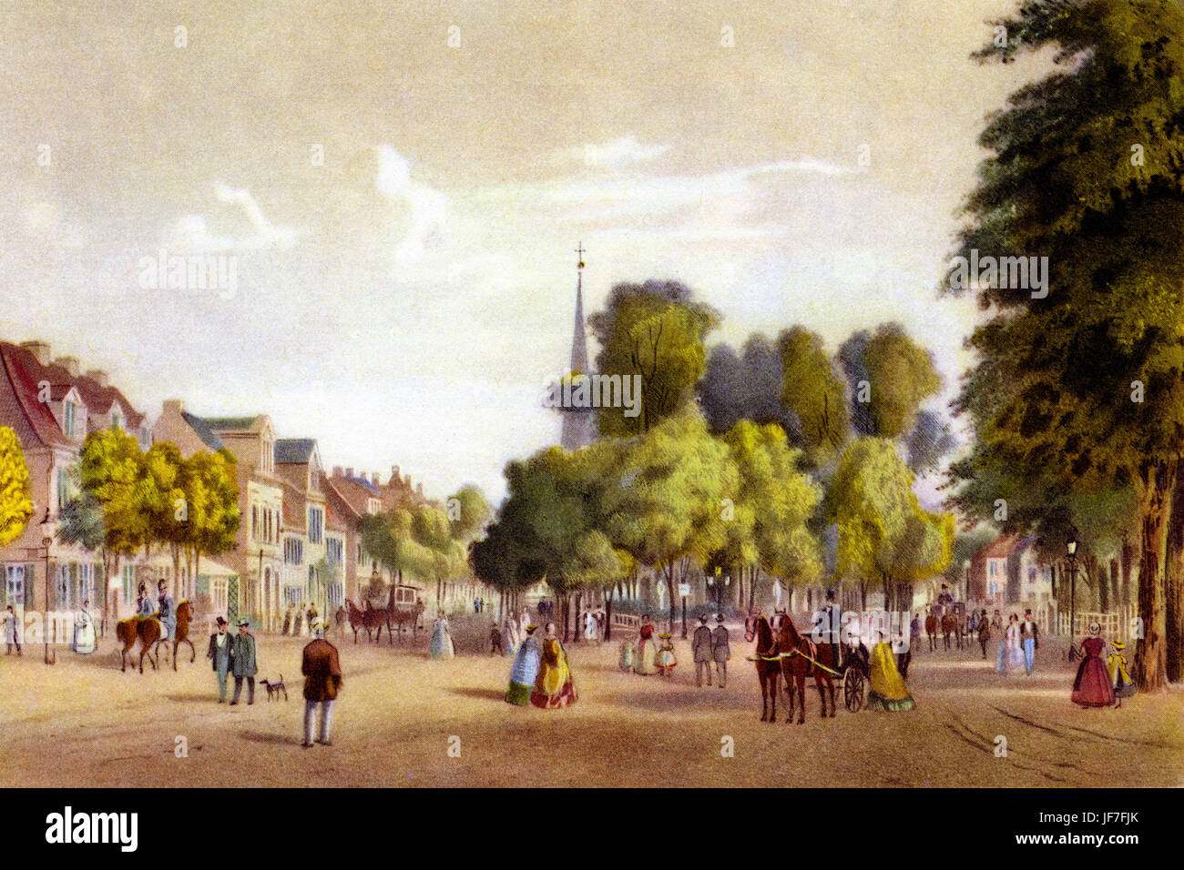 Wandsbek, Hambourg, vue sur le marché. Lithographie colorisée par Wilhelm Heuer, ch. 1865. WH : 1813 - 1890 Banque D'Images