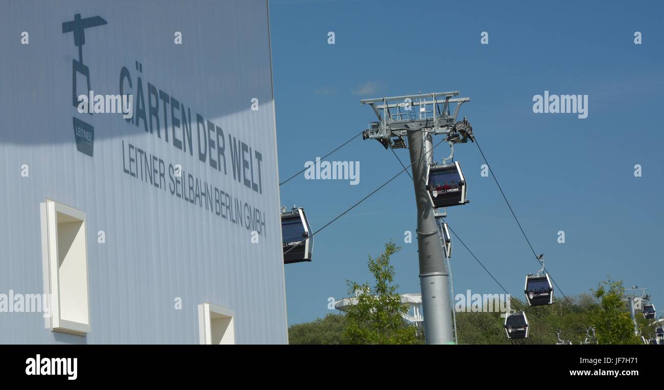 Impressions de téléphérique au motif de l'AGI 2017 Berlin, Berlin, Exposition International de Jardins jardins du monde à partir du 18 juin 2017 Banque D'Images