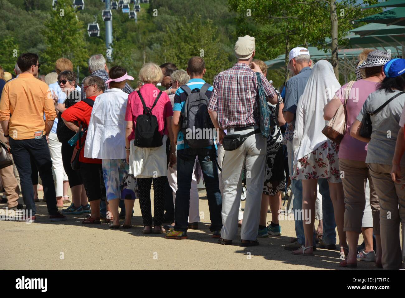 Impressions de téléphérique au motif de l'AGI 2017 Berlin, Berlin, Exposition International de Jardins jardins du monde à partir du 18 juin 2017 Banque D'Images